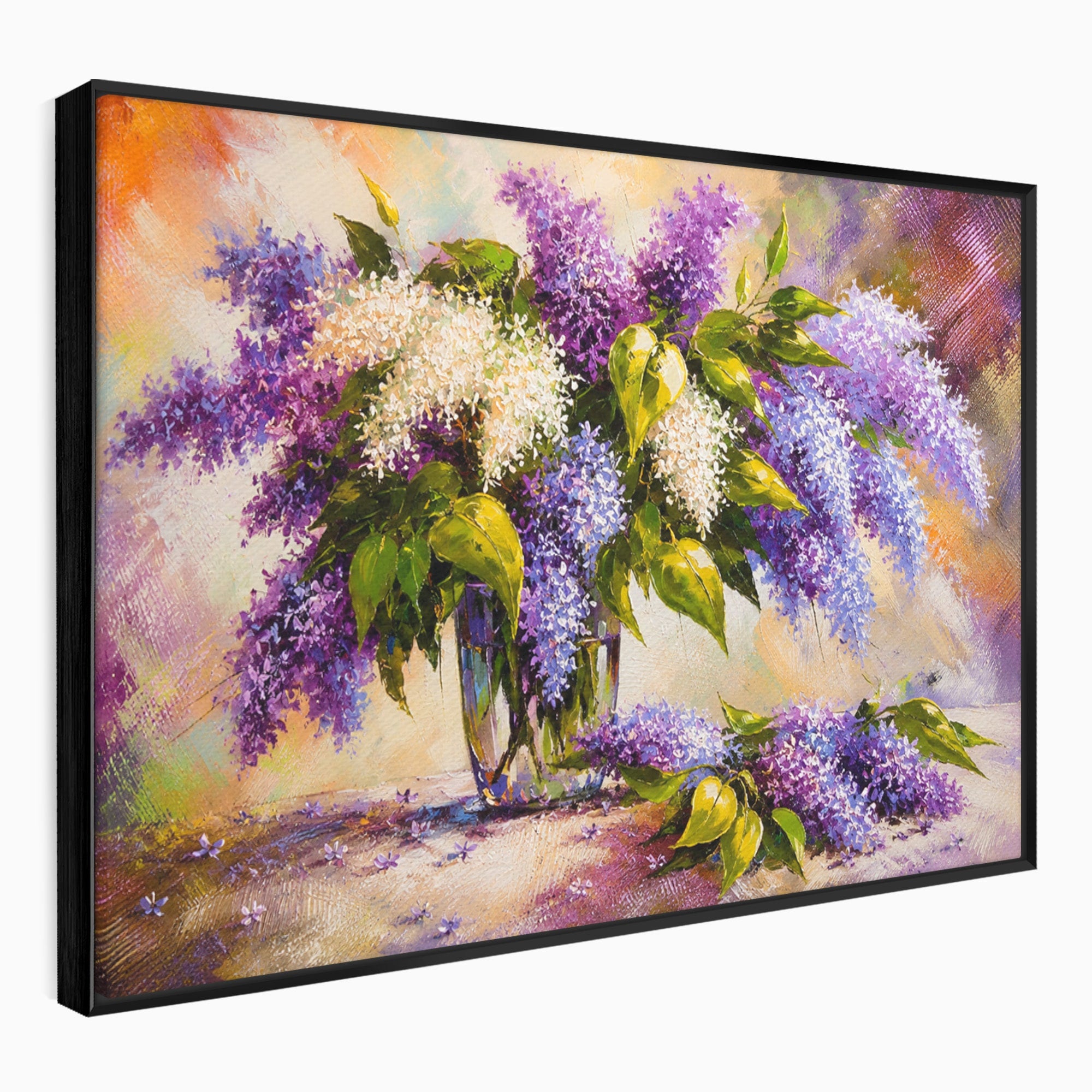 Tablou Canvas Premium LuxCanva® A1874, Buchet De Liliac, Liliac, Flori, Vaza, Natura, Primavara, Living, Culori Vibrante