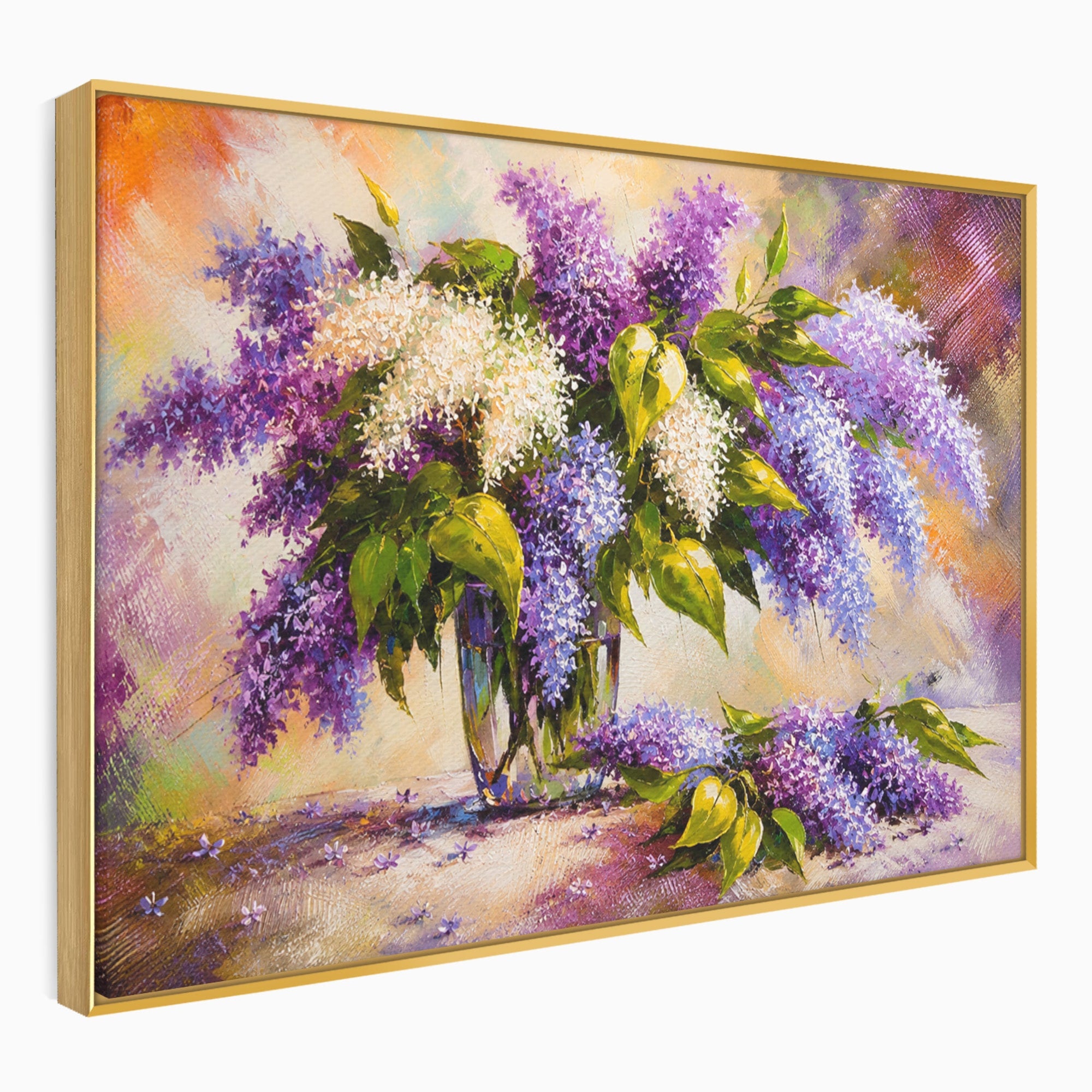 Tablou Canvas Premium LuxCanva® A1874, Buchet De Liliac, Liliac, Flori, Vaza, Natura, Primavara, Living, Culori Vibrante