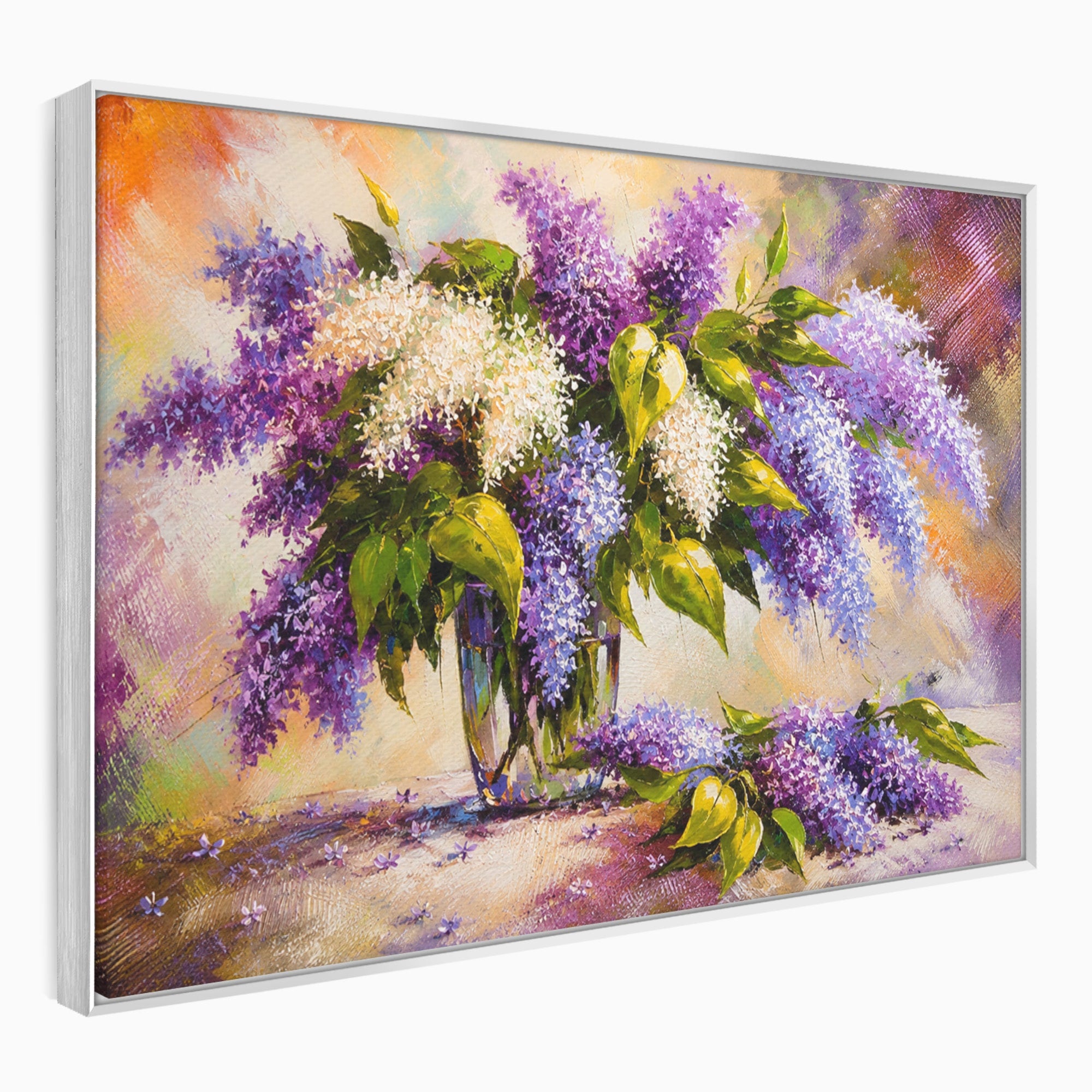 Tablou Canvas Premium LuxCanva® A1874, Buchet De Liliac, Liliac, Flori, Vaza, Natura, Primavara, Living, Culori Vibrante