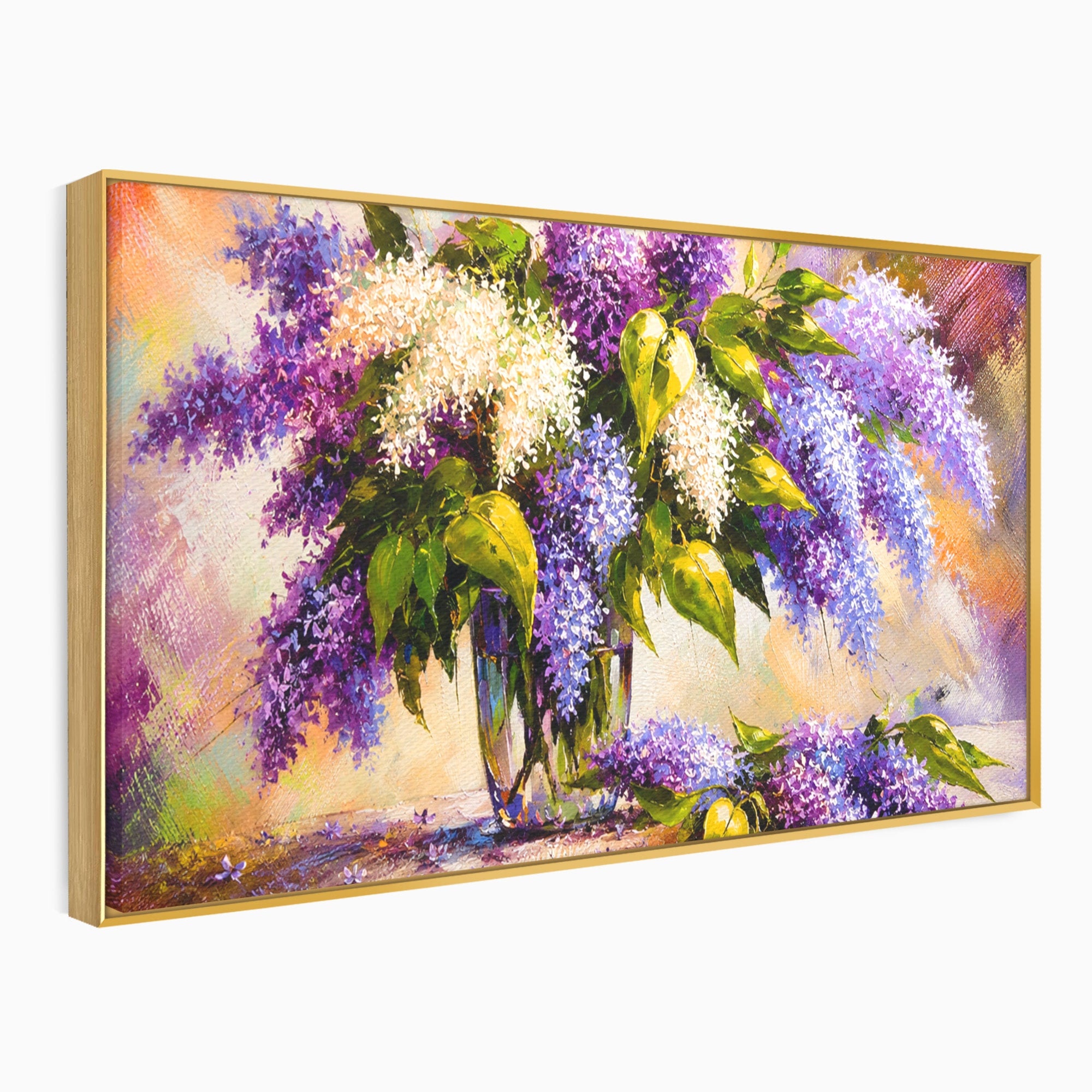 Tablou Canvas Premium LuxCanva® A1874, Buchet De Liliac, Liliac, Flori, Vaza, Natura, Primavara, Living, Culori Vibrante