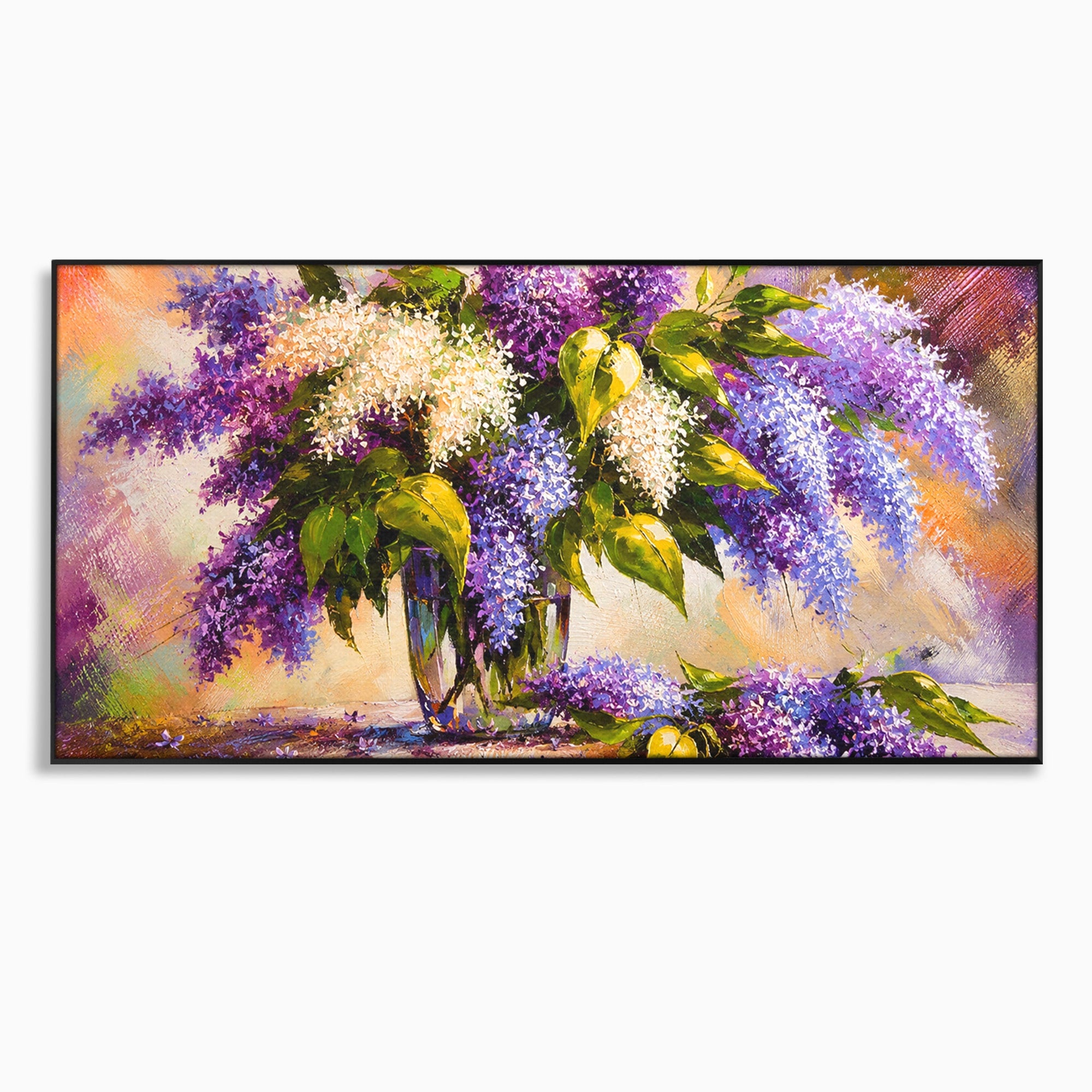 Tablou Canvas Premium LuxCanva® A1874, Buchet De Liliac, Liliac, Flori, Vaza, Natura, Primavara, Living, Culori Vibrante