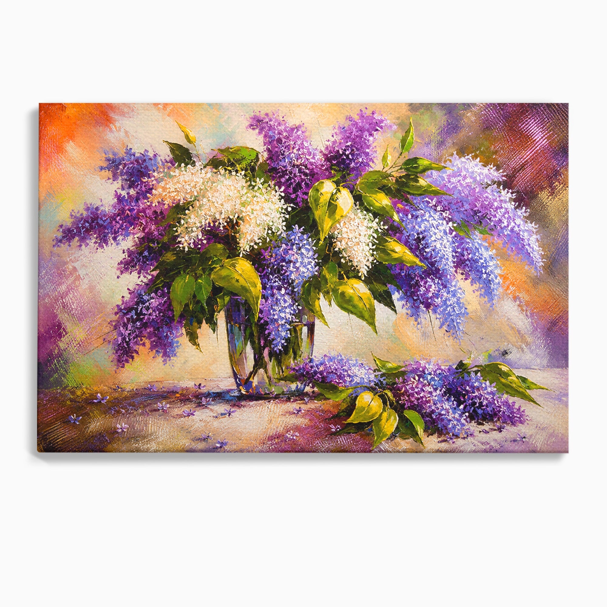 Tablou Canvas Premium LuxCanva® A1874, Buchet De Liliac, Liliac, Flori, Vaza, Natura, Primavara, Living, Culori Vibrante
