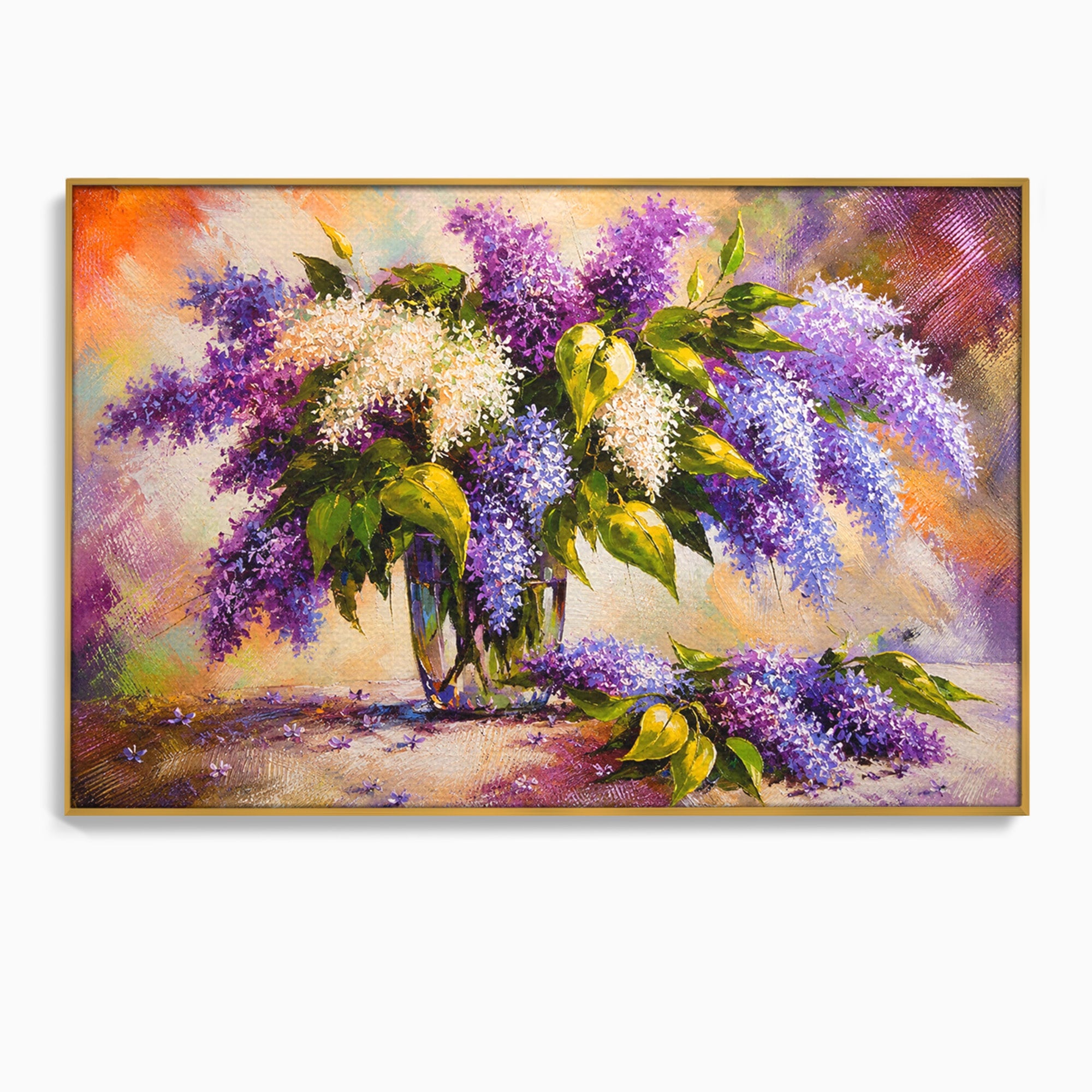 Tablou Canvas Premium LuxCanva® A1874, Buchet De Liliac, Liliac, Flori, Vaza, Natura, Primavara, Living, Culori Vibrante