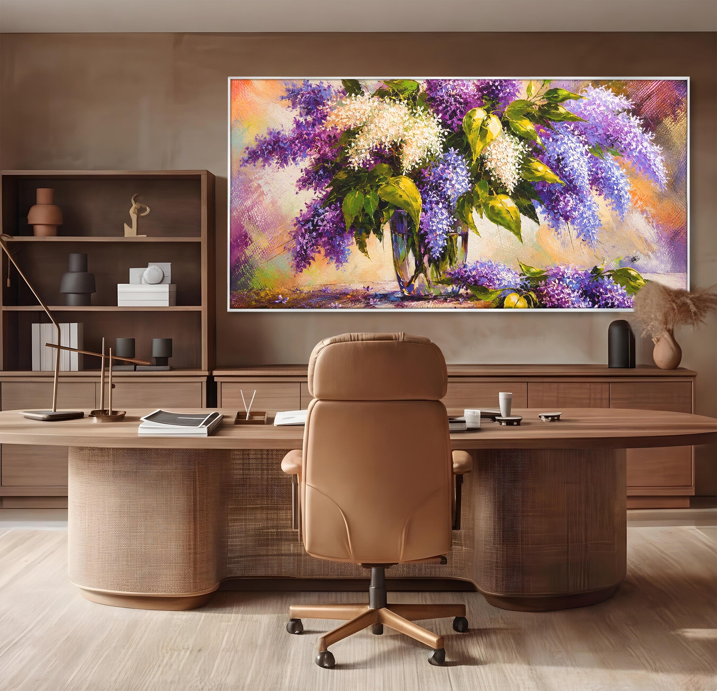 Tablou Canvas Premium LuxCanva® A1874, Buchet De Liliac, Liliac, Flori, Vaza, Natura, Primavara, Living, Culori Vibrante