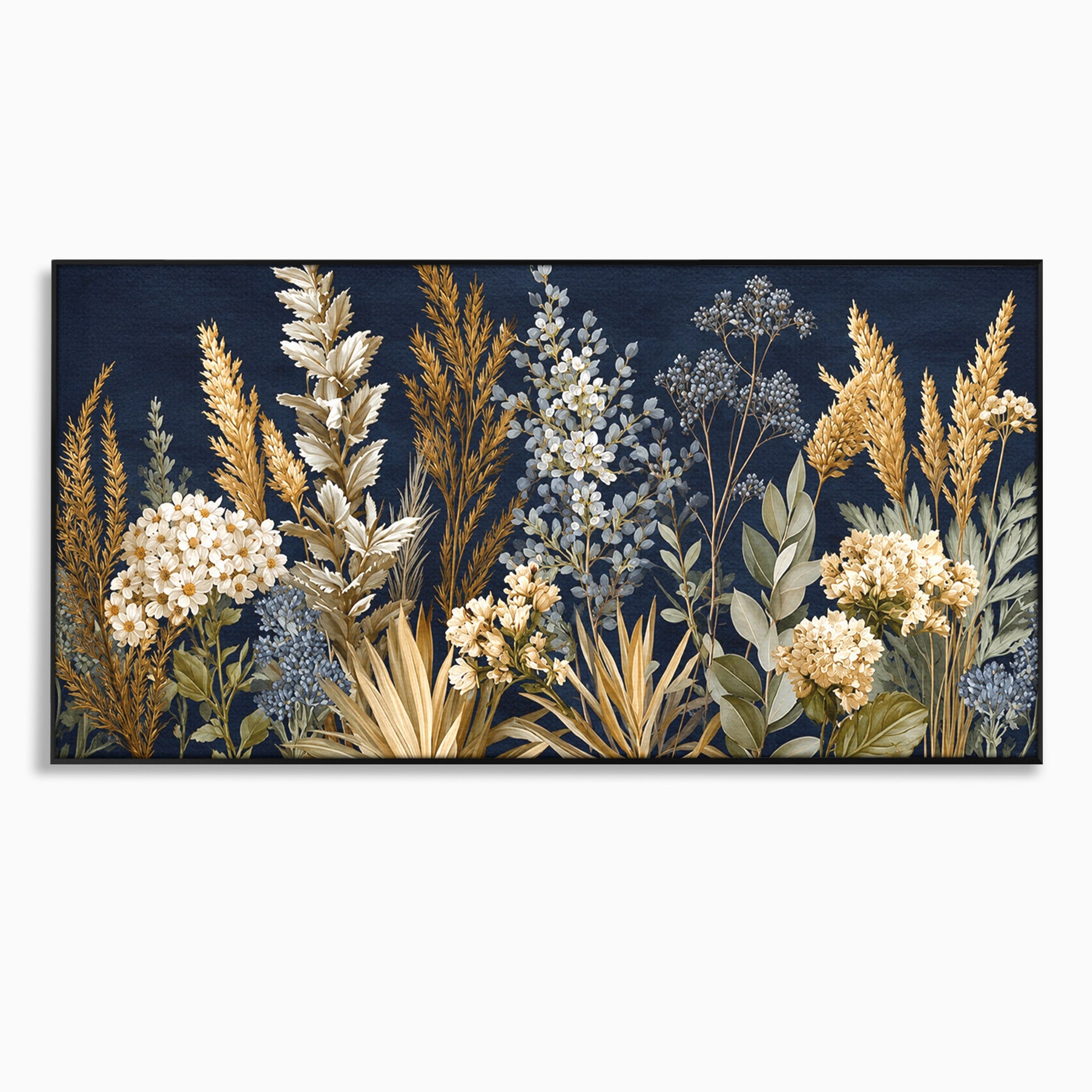 Tablou Canvas Premium LuxCanva® A1877, Flori De Camp Nocturne, Flori, Natura, Noapte, Living, Dormitor, Culori Vibrante