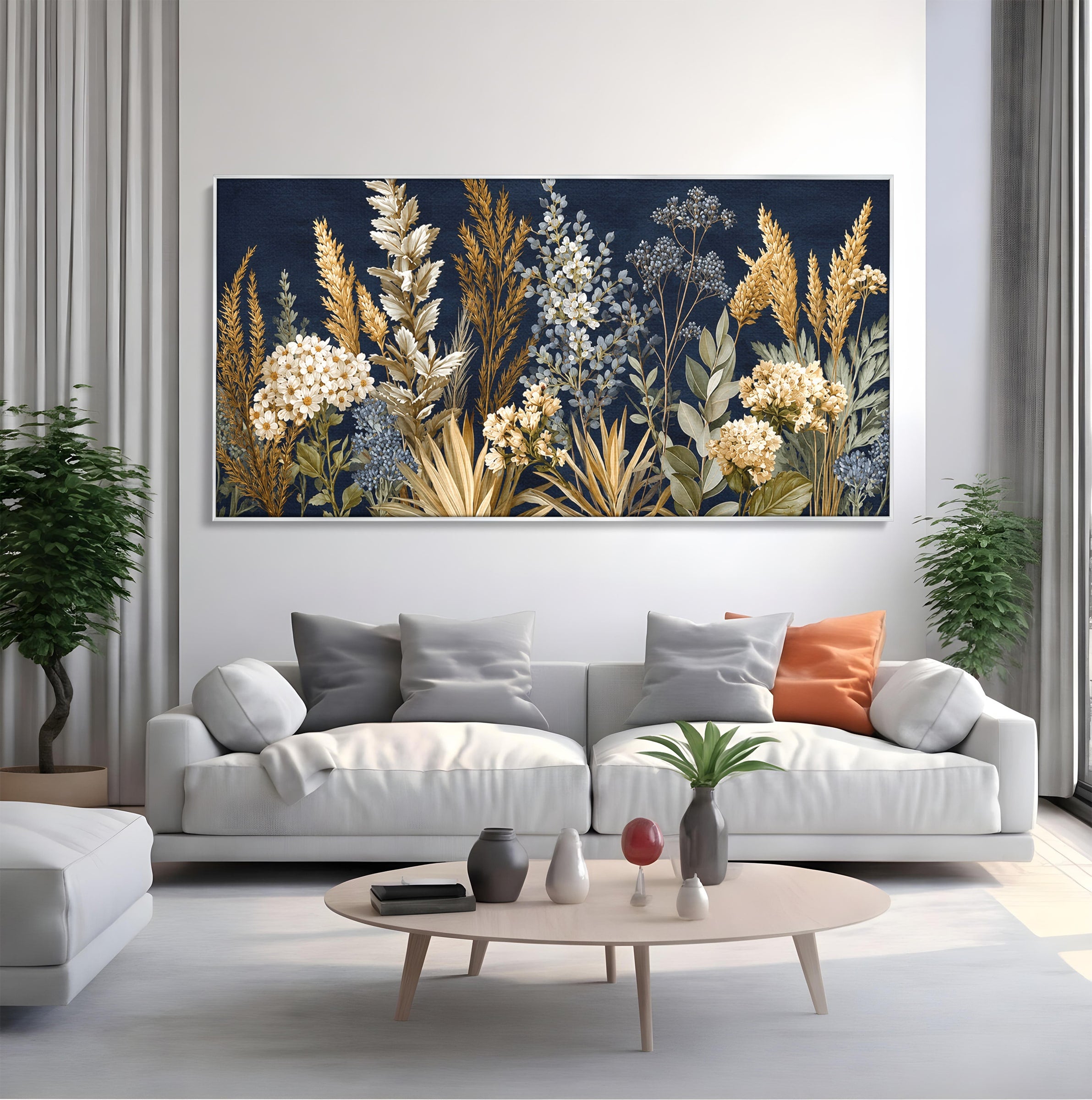 Tablou Canvas Premium LuxCanva® A1877, Flori De Camp Nocturne, Flori, Natura, Noapte, Living, Dormitor, Culori Vibrante