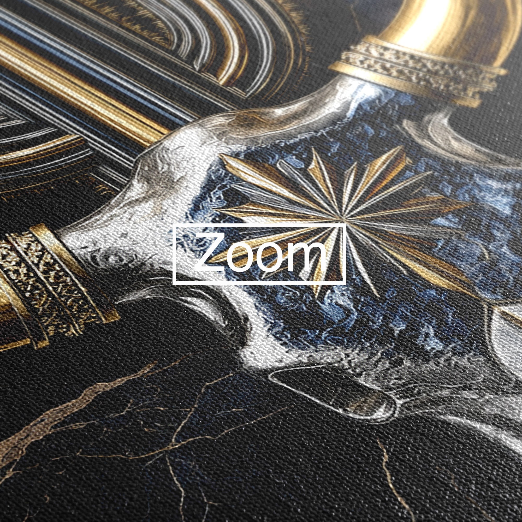 Tablou Canvas Premium LuxCanva® A1878, Comoara Deșertului, Craniu, Taur, Cactus, Abstract, Birou, Modern, Culori Vibrante
