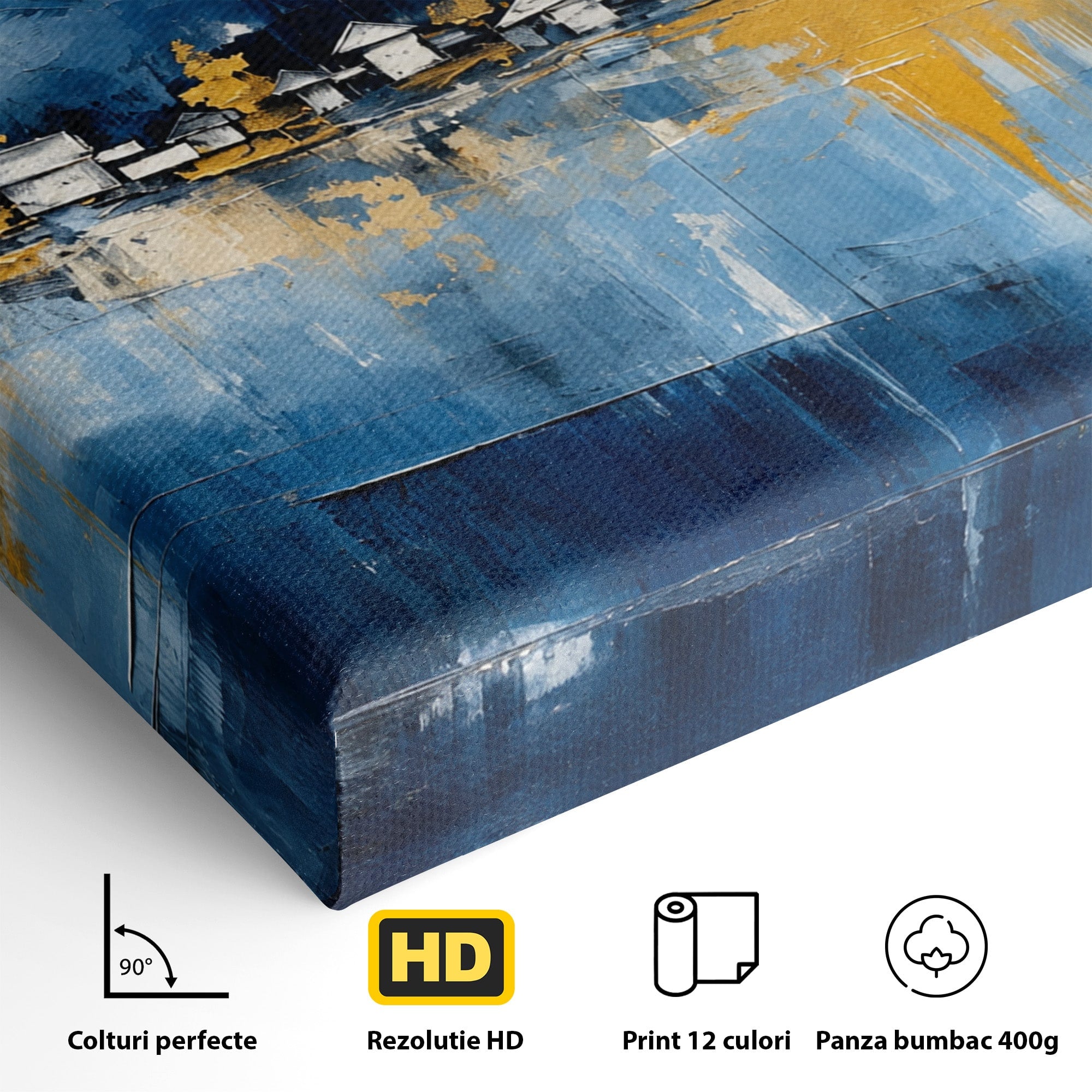 Tablou Canvas Premium LuxCanva® A1882, Sat De Munte Reflectat, Sat, Munte, Peisaj, Reflexie, Living, Culori Vibrante