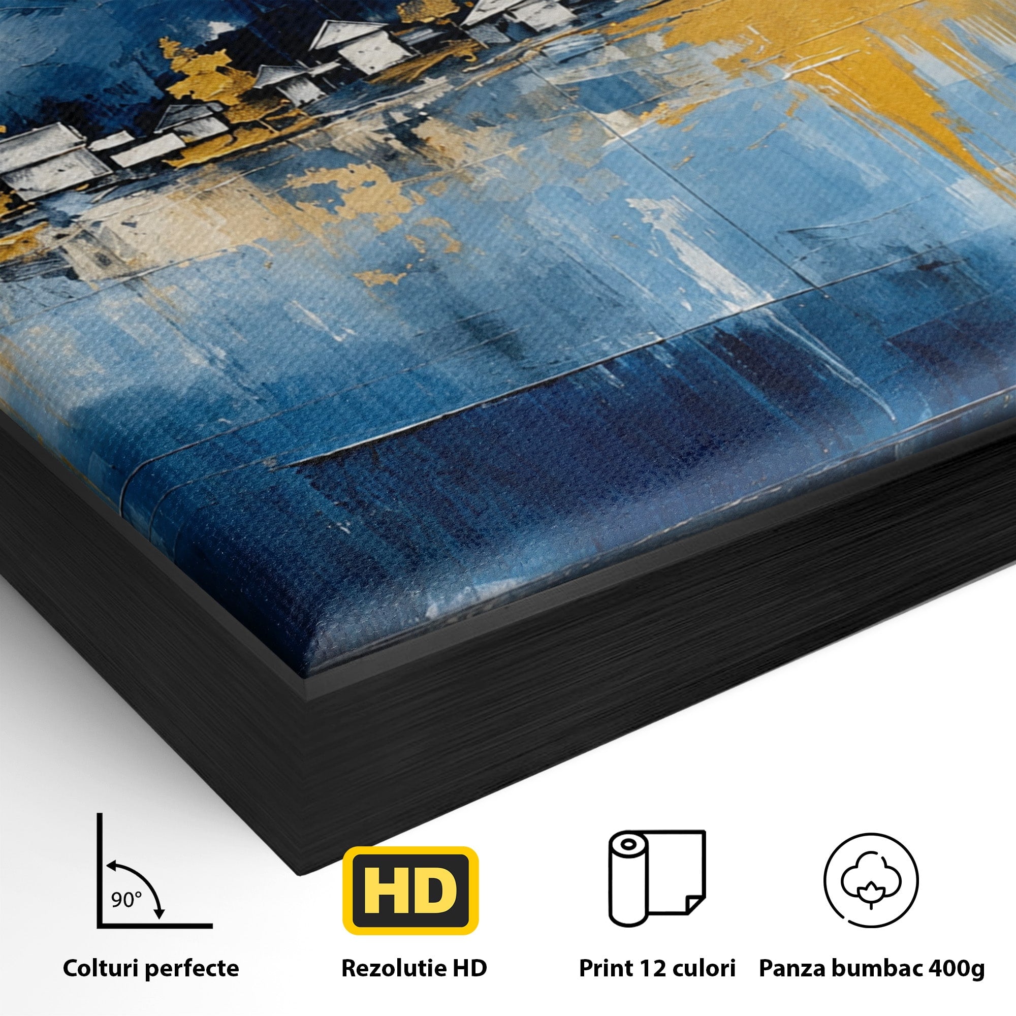 Tablou Canvas Premium LuxCanva® A1882, Sat De Munte Reflectat, Sat, Munte, Peisaj, Reflexie, Living, Culori Vibrante