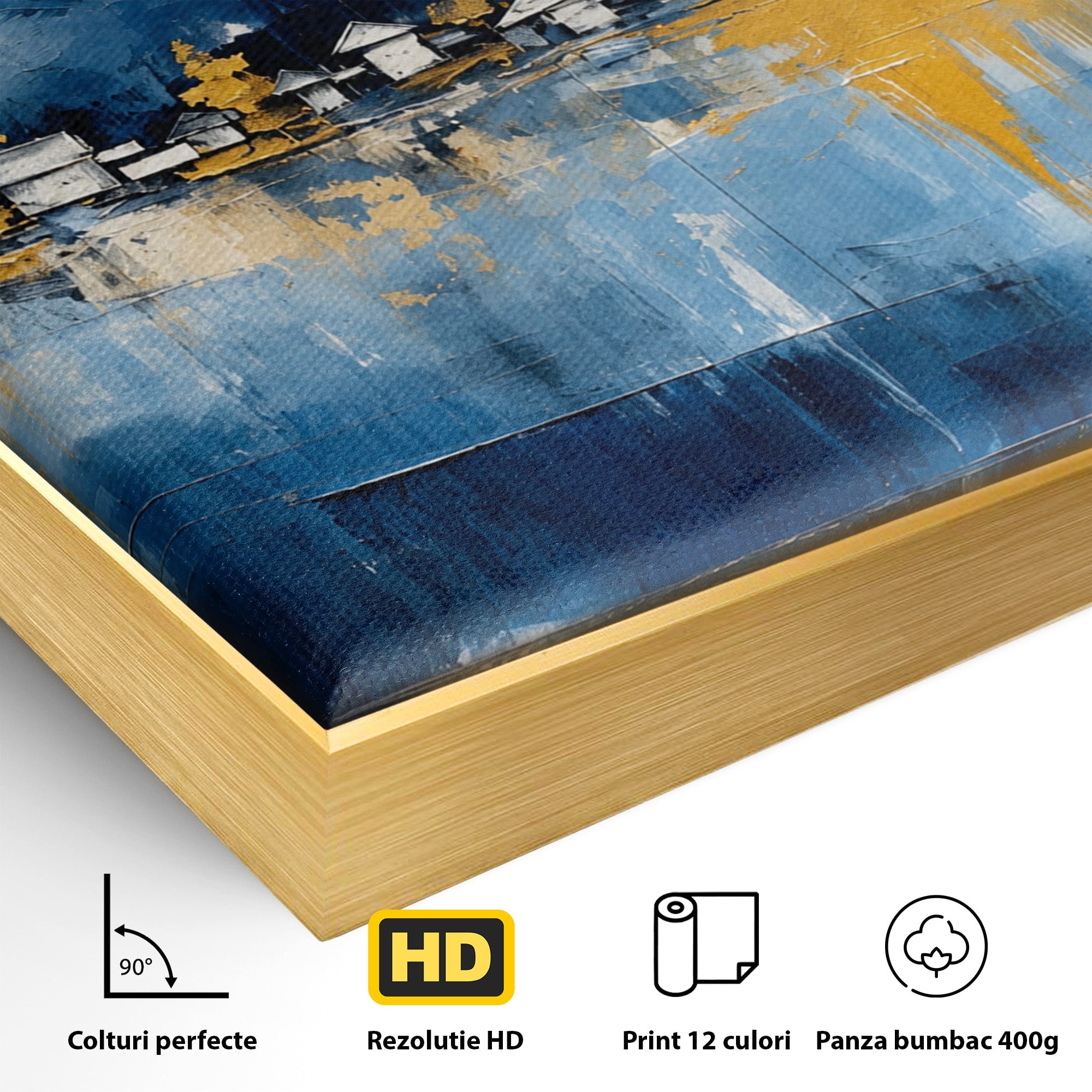 Tablou Canvas Premium LuxCanva® A1882, Sat De Munte Reflectat, Sat, Munte, Peisaj, Reflexie, Living, Culori Vibrante