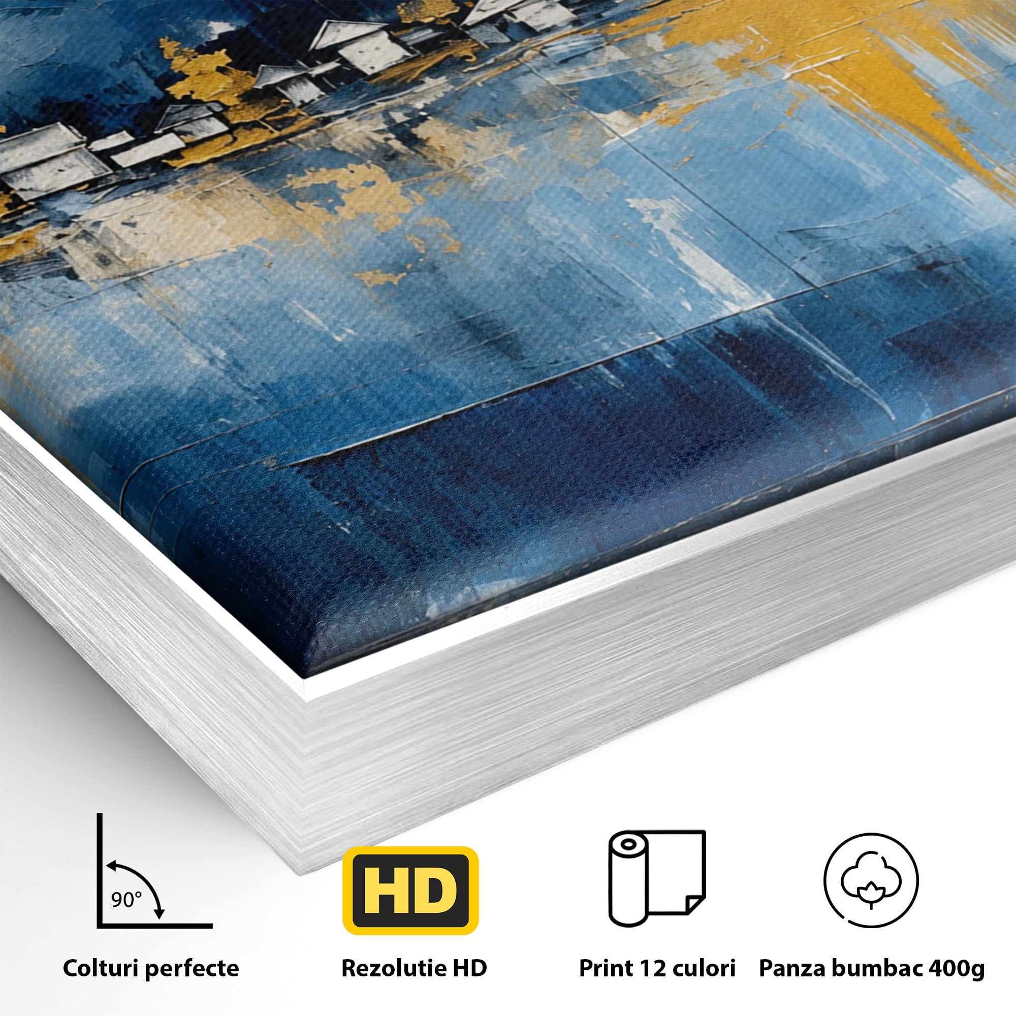 Tablou Canvas Premium LuxCanva® A1882, Sat De Munte Reflectat, Sat, Munte, Peisaj, Reflexie, Living, Culori Vibrante