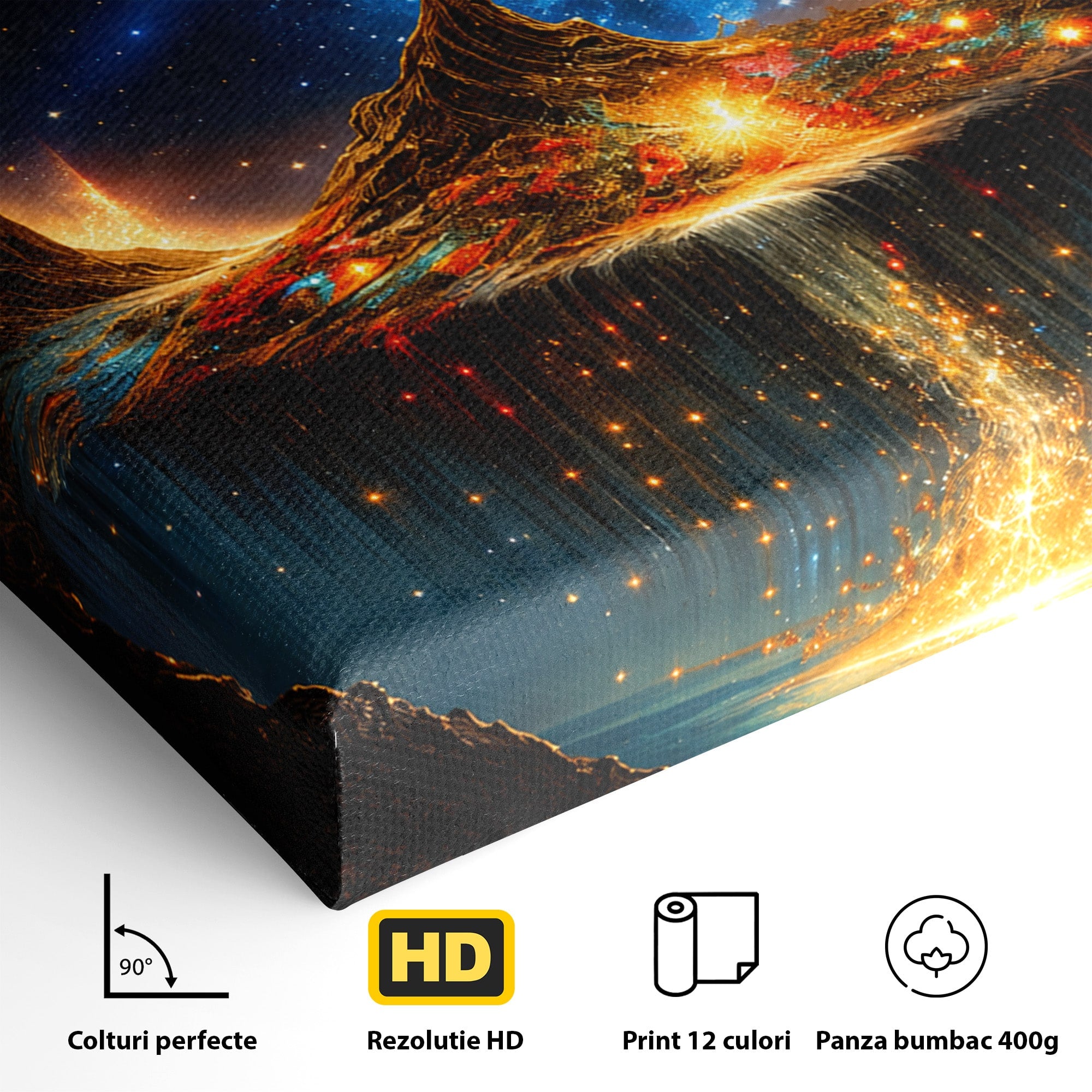 Tablou Canvas Premium LuxCanva® A1883, Copacul Cosmic, Copac, Univers, Peisaj, Fantezie, Living, Culori Vibrante