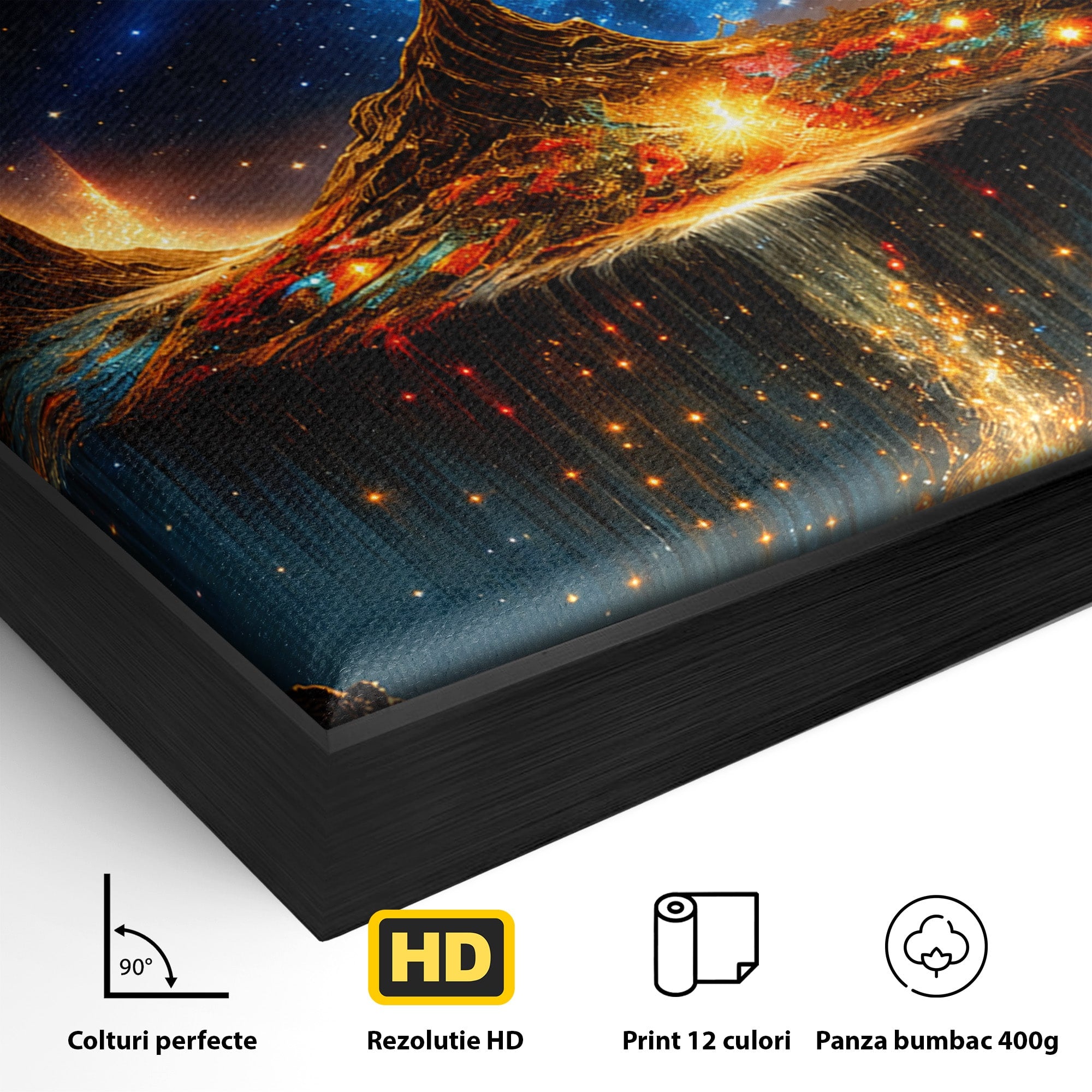 Tablou Canvas Premium LuxCanva® A1883, Copacul Cosmic, Copac, Univers, Peisaj, Fantezie, Living, Culori Vibrante