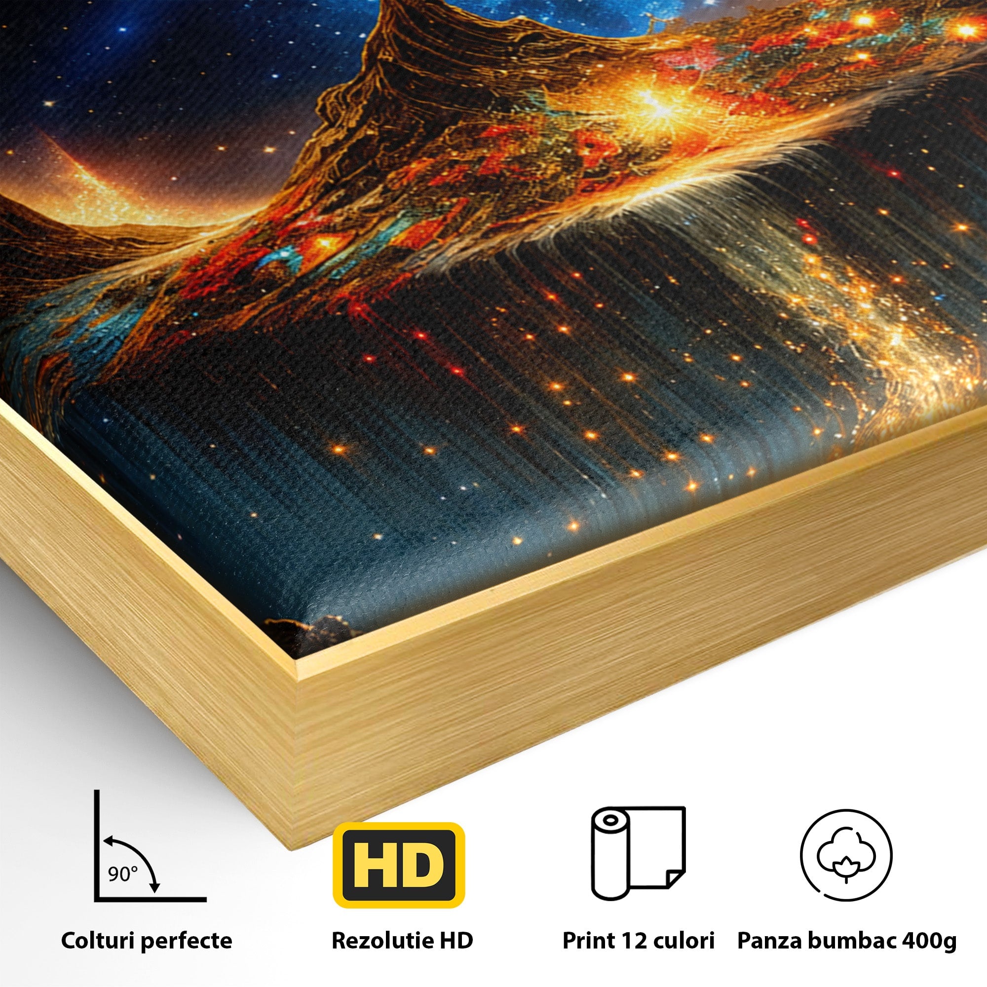 Tablou Canvas Premium LuxCanva® A1883, Copacul Cosmic, Copac, Univers, Peisaj, Fantezie, Living, Culori Vibrante