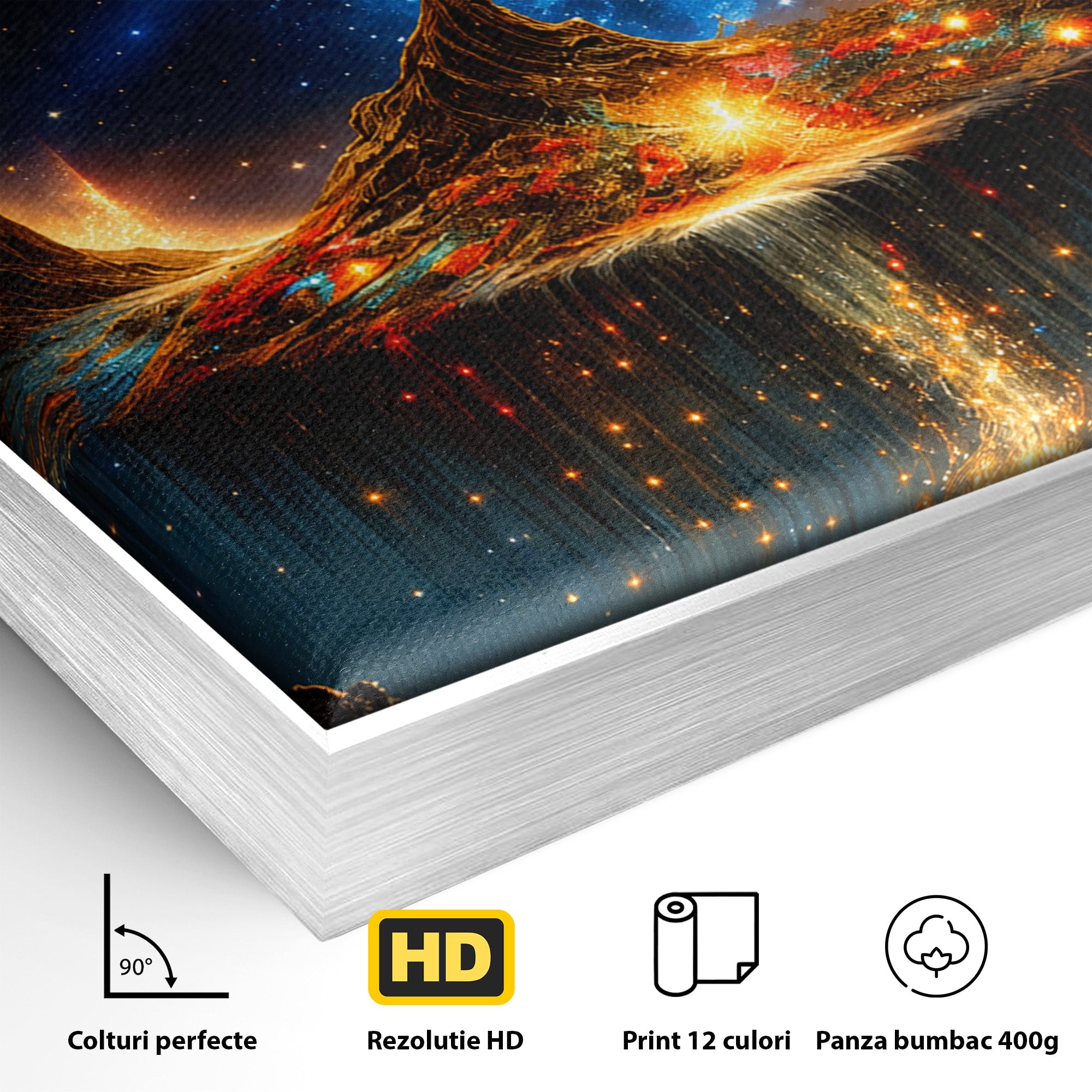 Tablou Canvas Premium LuxCanva® A1883, Copacul Cosmic, Copac, Univers, Peisaj, Fantezie, Living, Culori Vibrante