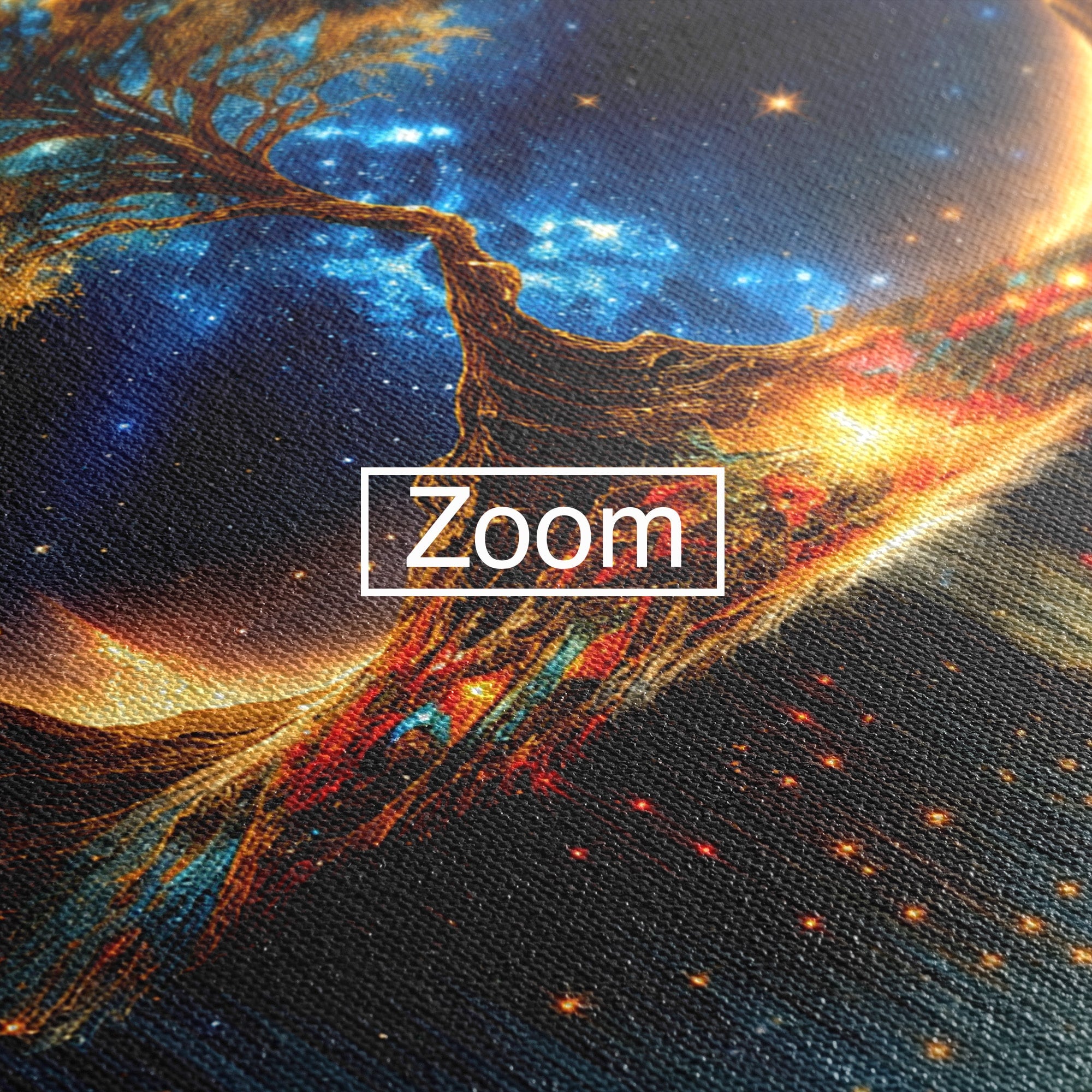 Tablou Canvas Premium LuxCanva® A1883, Copacul Cosmic, Copac, Univers, Peisaj, Fantezie, Living, Culori Vibrante