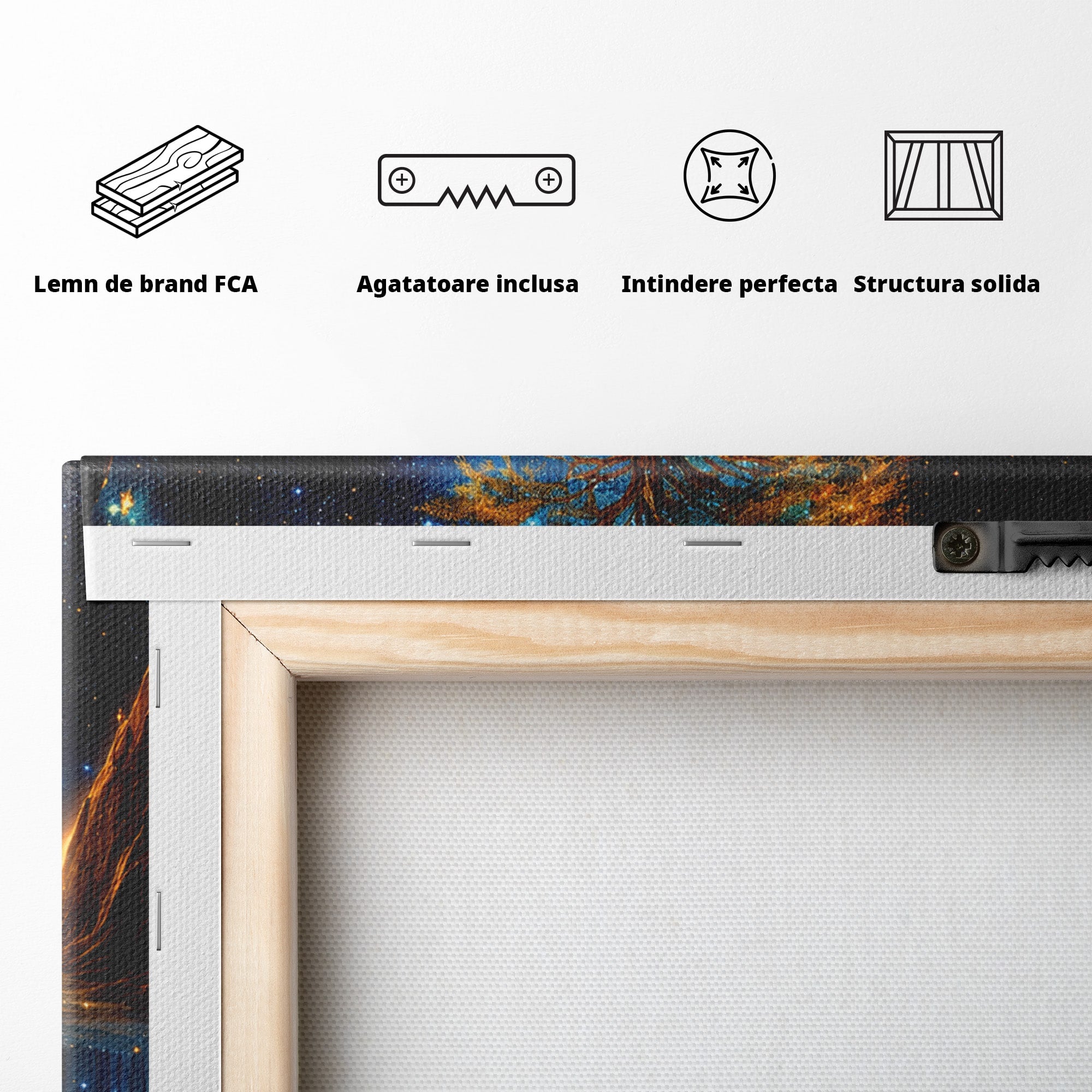 Tablou Canvas Premium LuxCanva® A1883, Copacul Cosmic, Copac, Univers, Peisaj, Fantezie, Living, Culori Vibrante