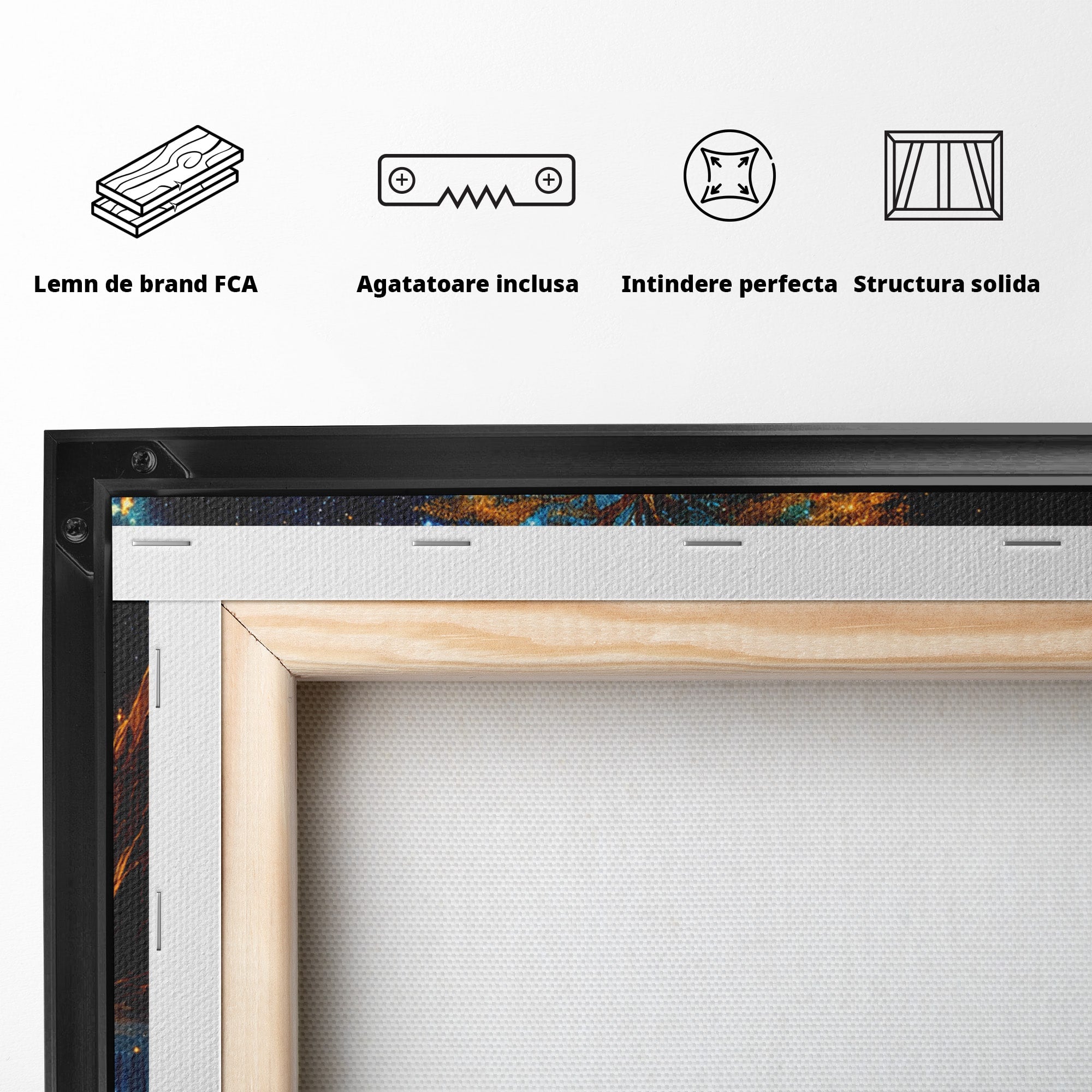 Tablou Canvas Premium LuxCanva® A1883, Copacul Cosmic, Copac, Univers, Peisaj, Fantezie, Living, Culori Vibrante