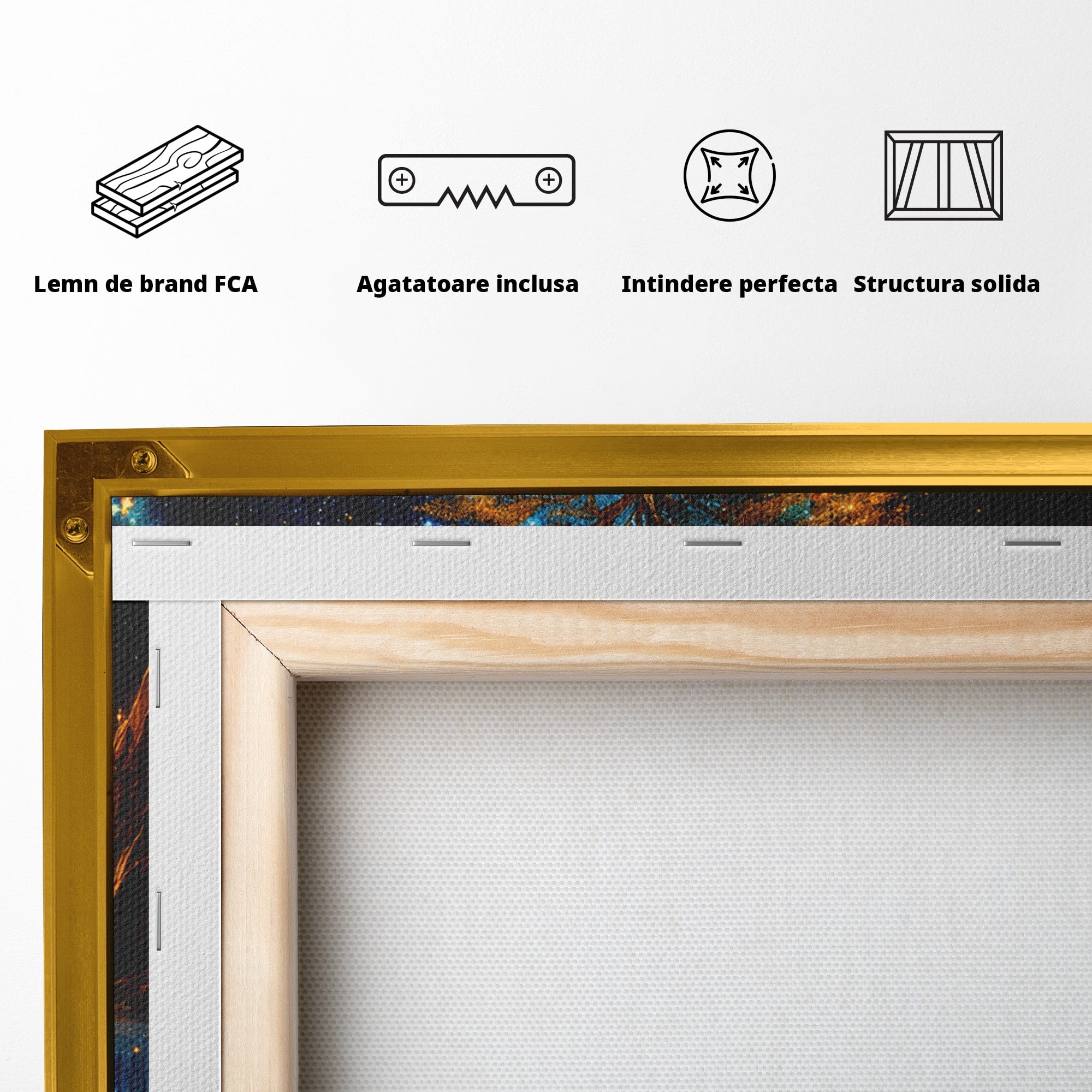 Tablou Canvas Premium LuxCanva® A1883, Copacul Cosmic, Copac, Univers, Peisaj, Fantezie, Living, Culori Vibrante