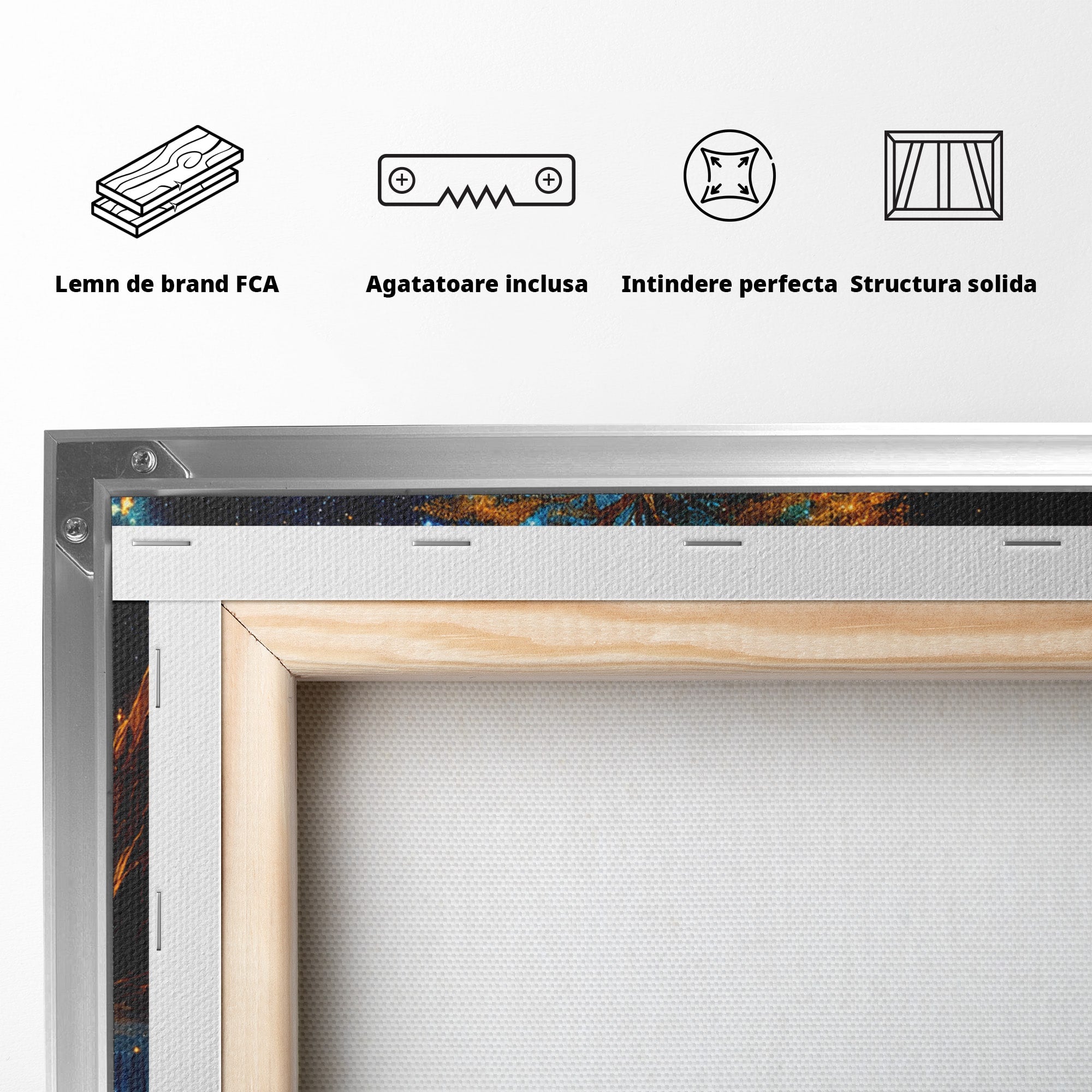 Tablou Canvas Premium LuxCanva® A1883, Copacul Cosmic, Copac, Univers, Peisaj, Fantezie, Living, Culori Vibrante
