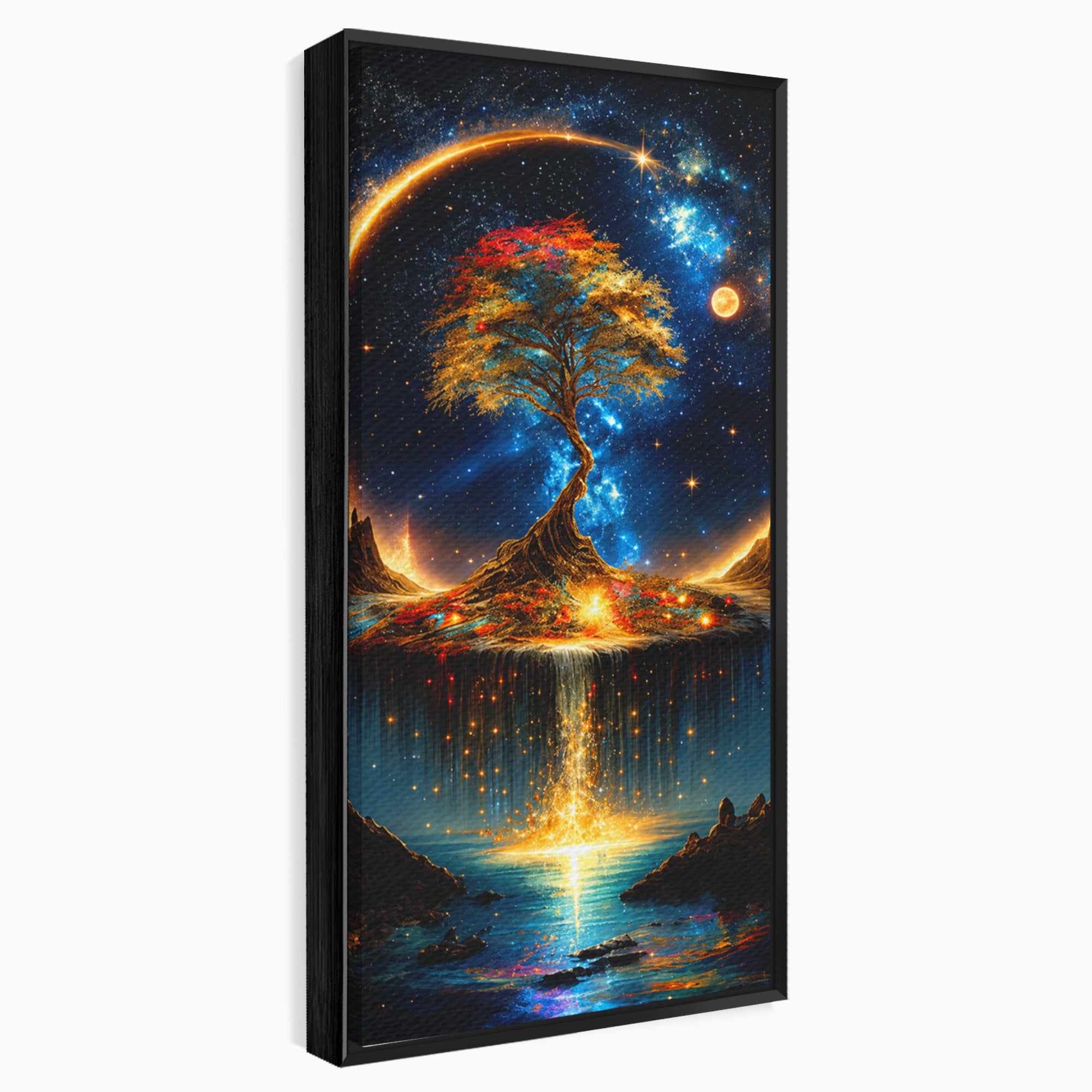 Tablou Canvas Premium LuxCanva® A1883, Copacul Cosmic, Copac, Univers, Peisaj, Fantezie, Living, Culori Vibrante
