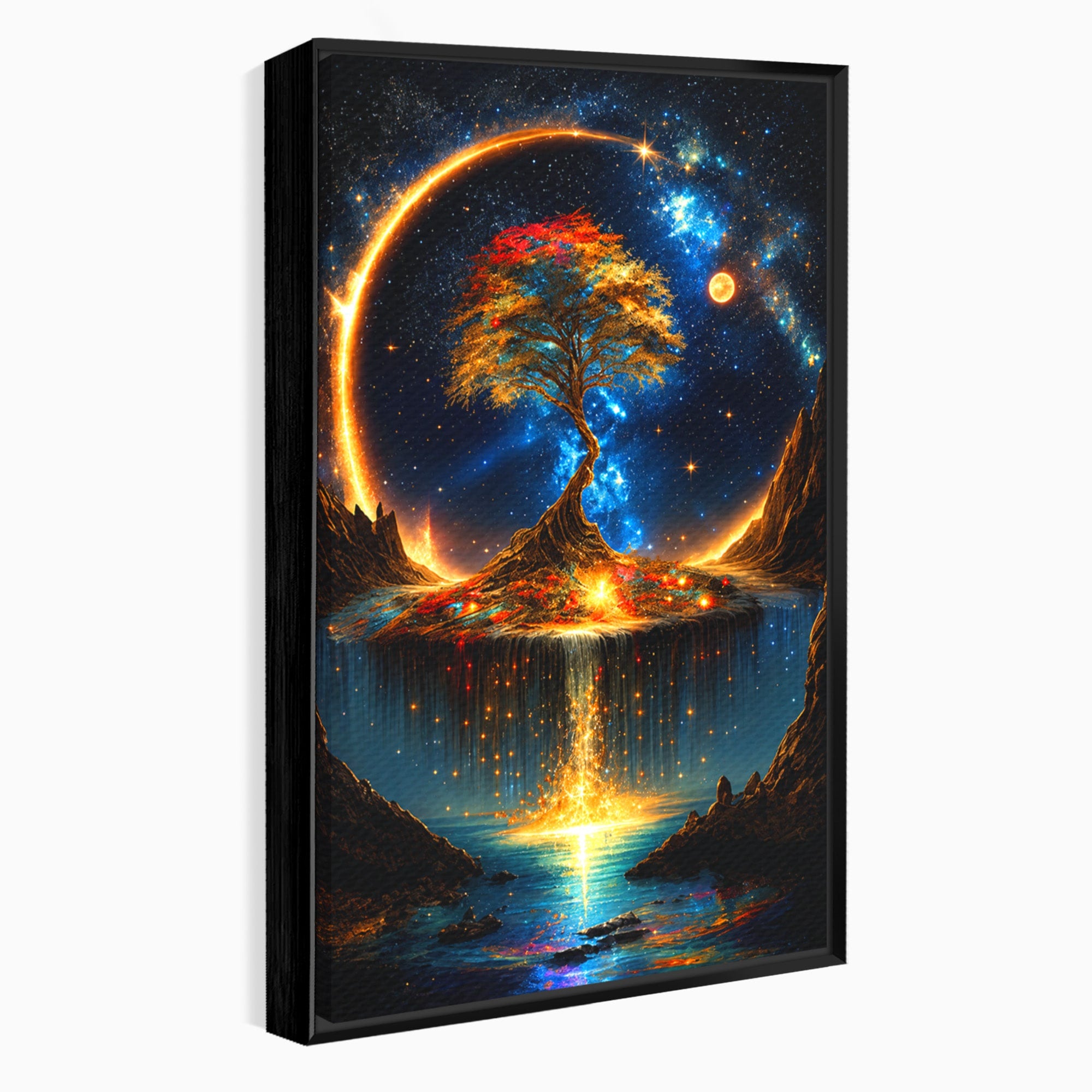 Tablou Canvas Premium LuxCanva® A1883, Copacul Cosmic, Copac, Univers, Peisaj, Fantezie, Living, Culori Vibrante