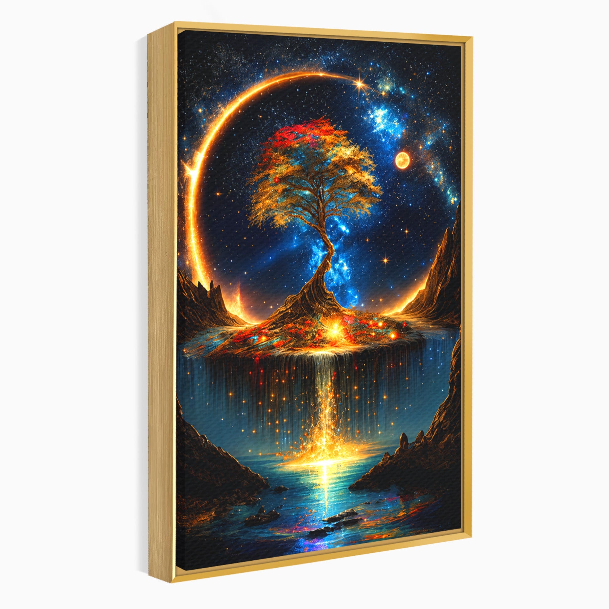 Tablou Canvas Premium LuxCanva® A1883, Copacul Cosmic, Copac, Univers, Peisaj, Fantezie, Living, Culori Vibrante
