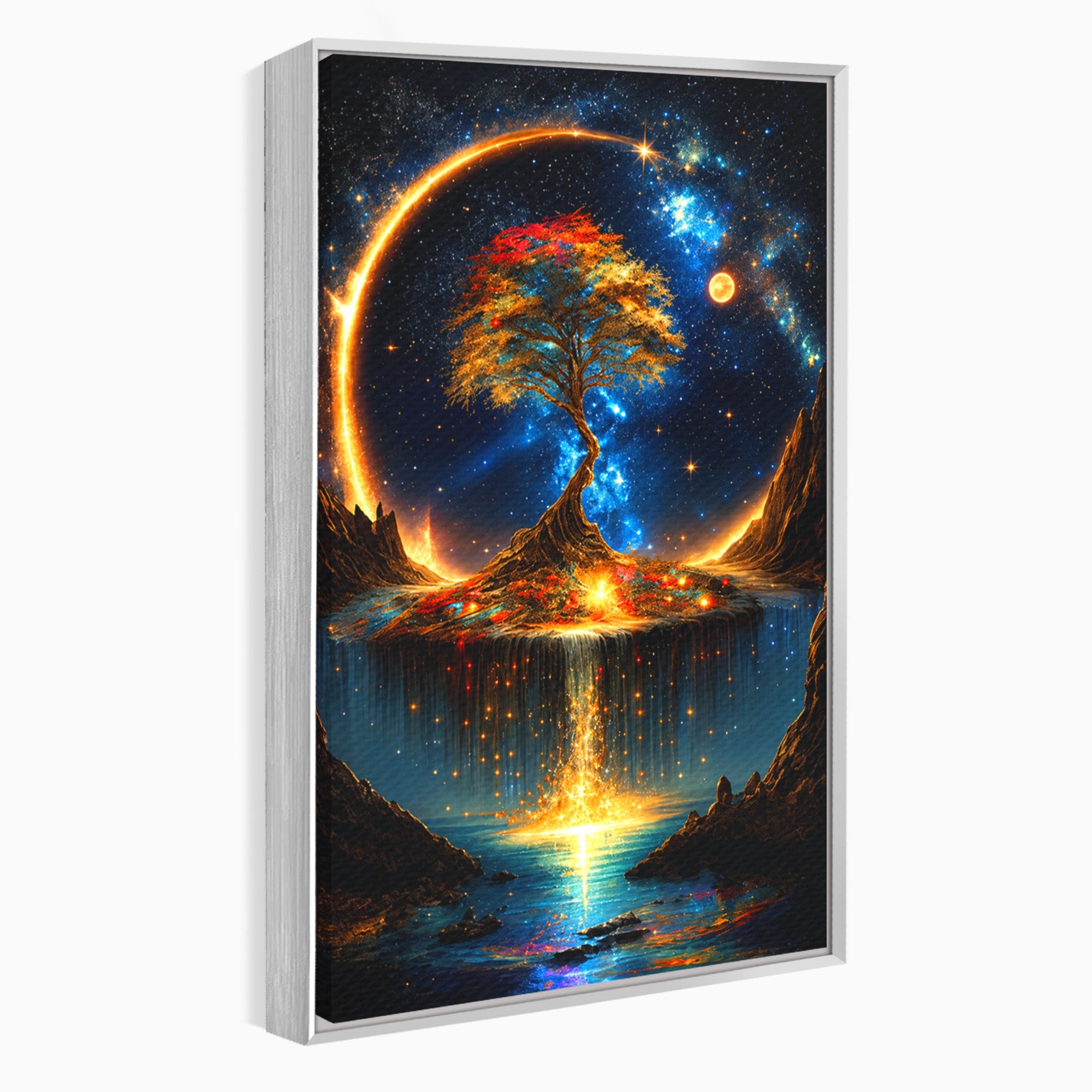 Tablou Canvas Premium LuxCanva® A1883, Copacul Cosmic, Copac, Univers, Peisaj, Fantezie, Living, Culori Vibrante