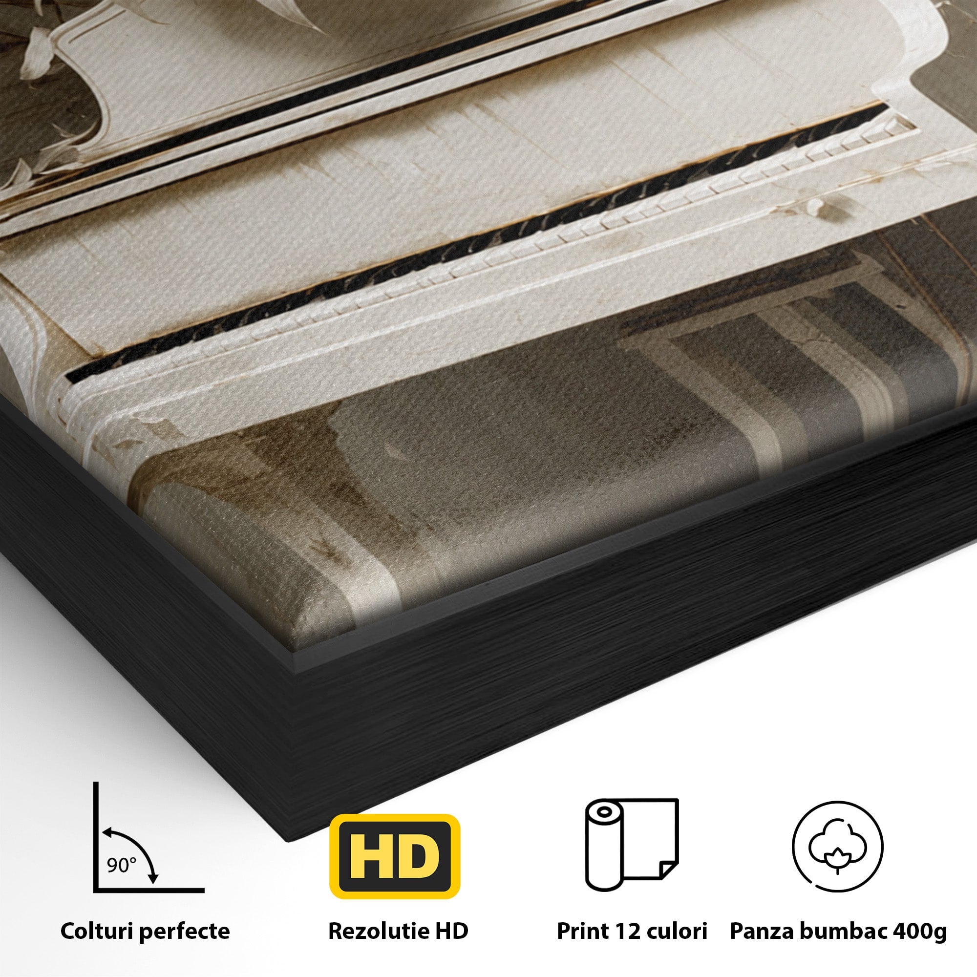 Tablou Canvas Premium LuxCanva® A1886, Pianul Cu Floarea Soarelui, Pian, Floarea Soarelui, Instrument Muzical, Floral, Living, Dormitor, Culori Vibrante
