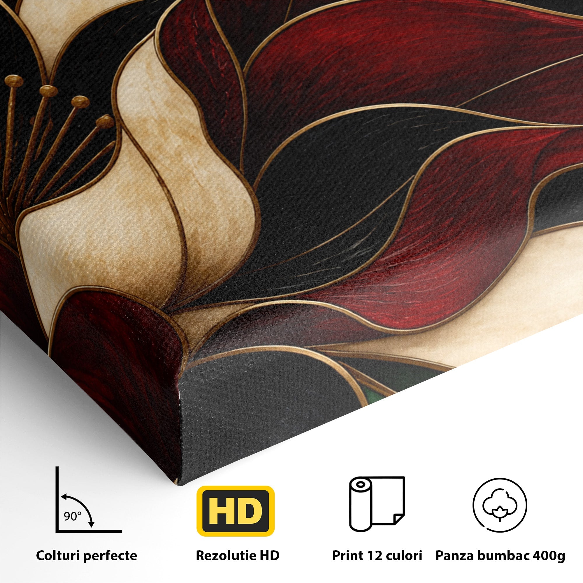 Tablou Canvas Premium LuxCanva® A1887, Floare Abstracta Lux, Floare, Abstract, Modern, Arta, Living, Culori Vibrante