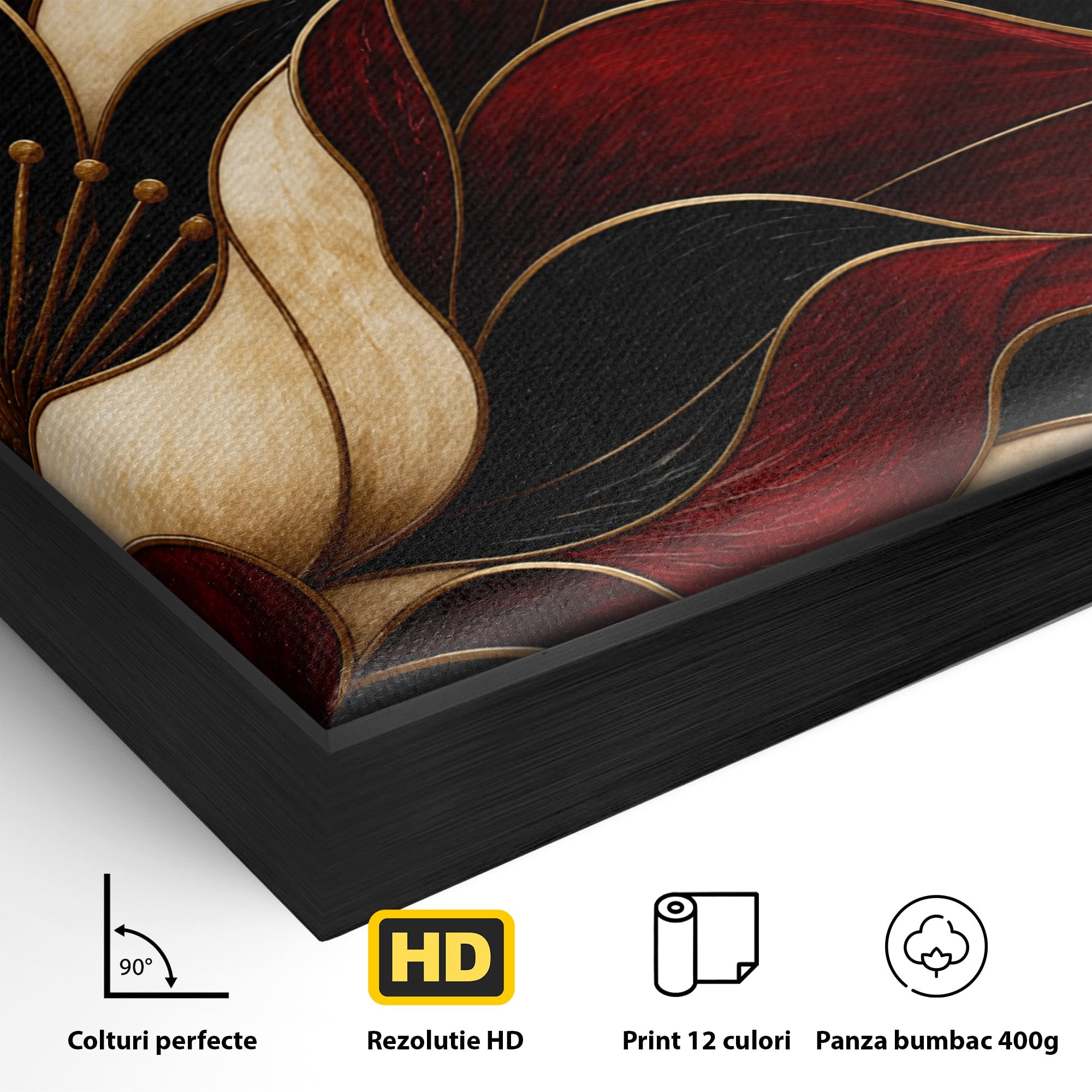 Tablou Canvas Premium LuxCanva® A1887, Floare Abstracta Lux, Floare, Abstract, Modern, Arta, Living, Culori Vibrante