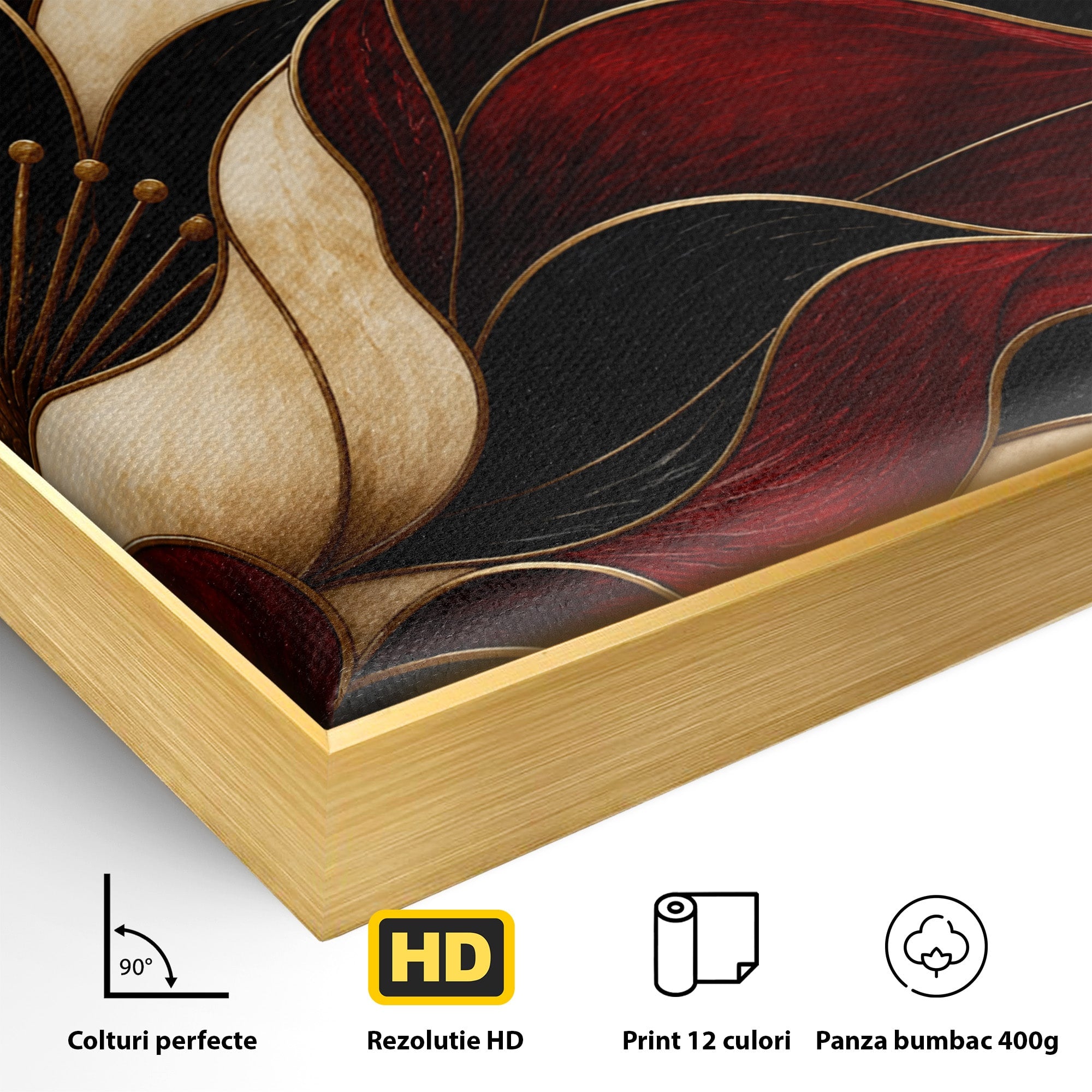 Tablou Canvas Premium LuxCanva® A1887, Floare Abstracta Lux, Floare, Abstract, Modern, Arta, Living, Culori Vibrante