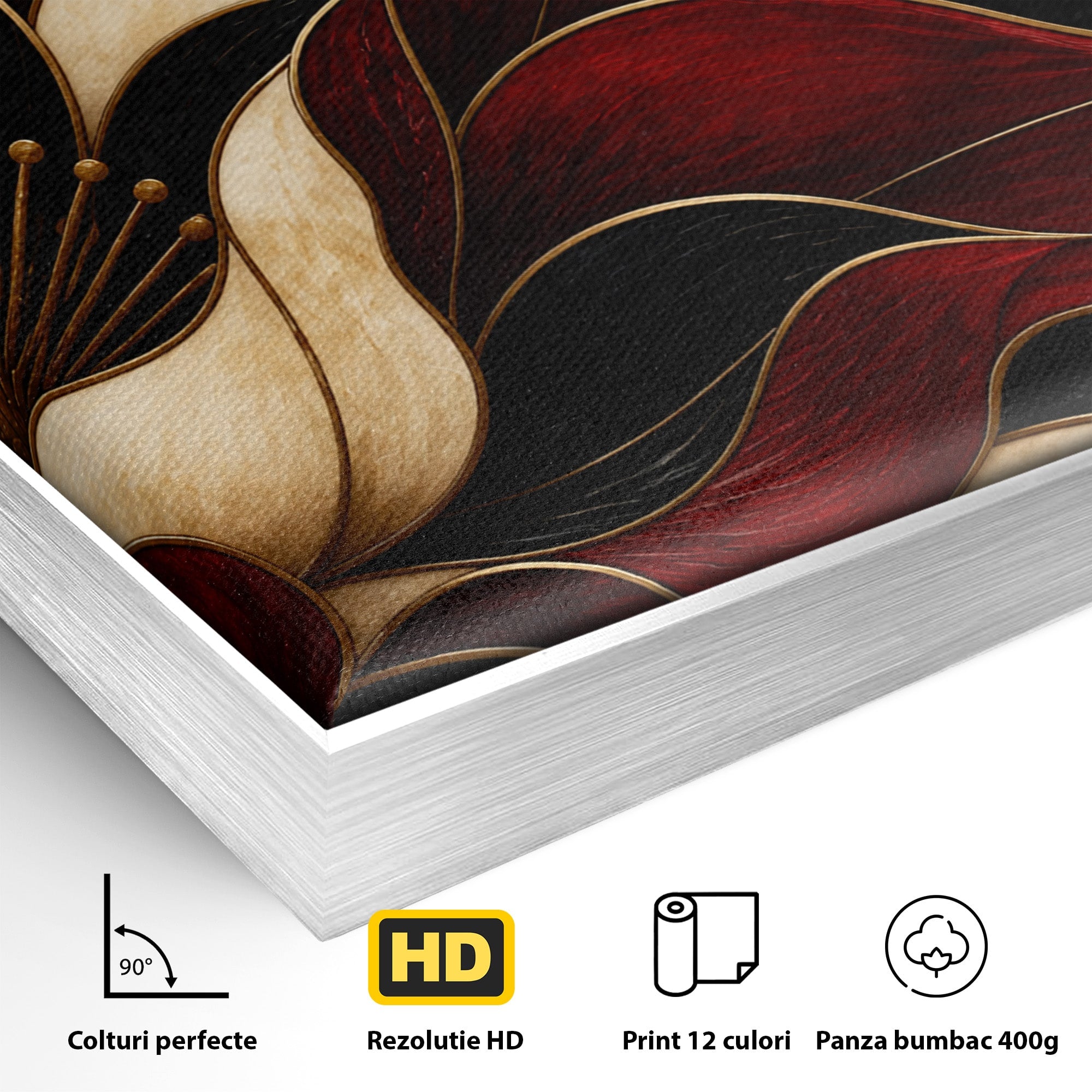 Tablou Canvas Premium LuxCanva® A1887, Floare Abstracta Lux, Floare, Abstract, Modern, Arta, Living, Culori Vibrante