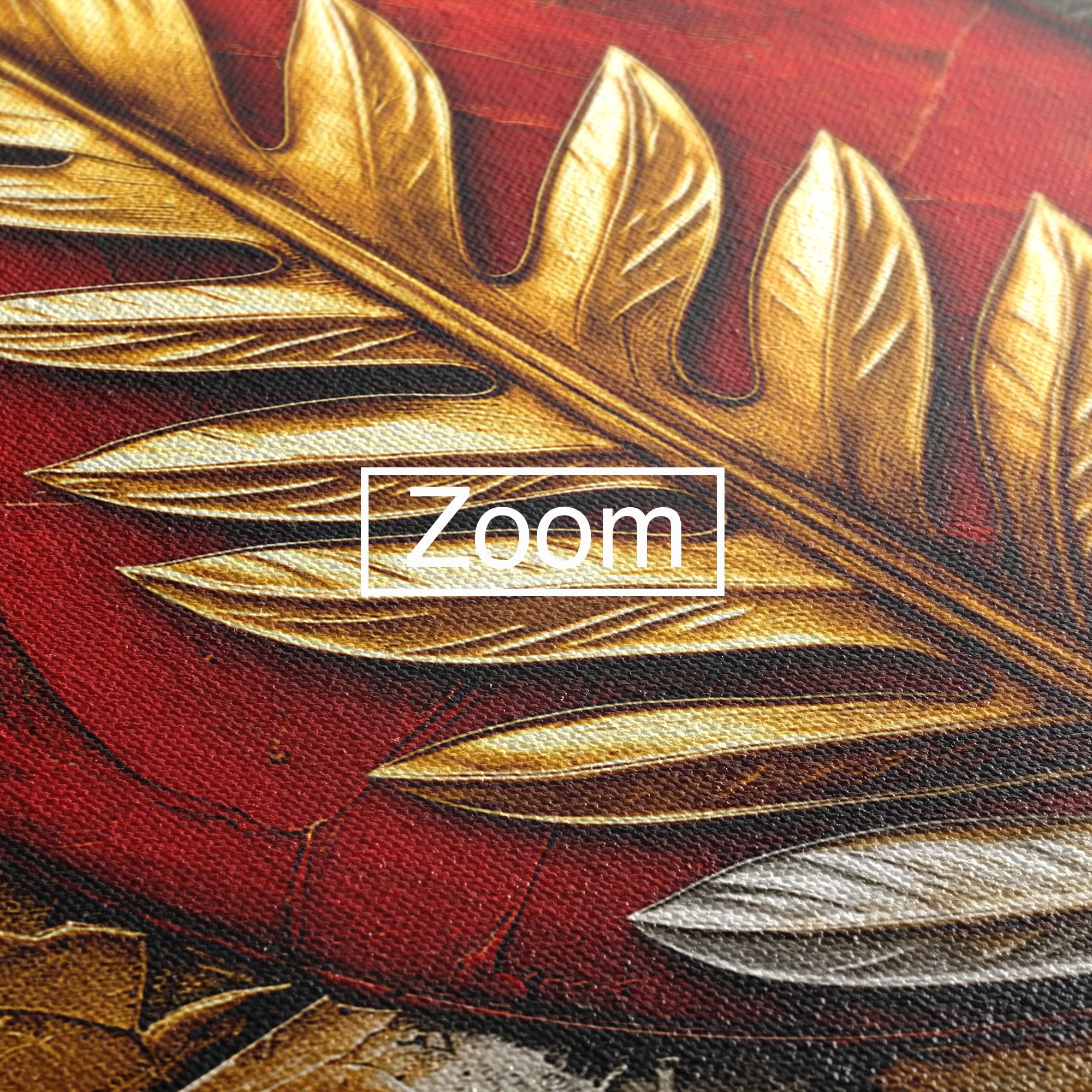 Tablou Canvas Premium LuxCanva® A1888, Frunza Aurie Abstracta, Frunza, Abstract, Arta Moderna, Living, Birou, Culori Vibrante