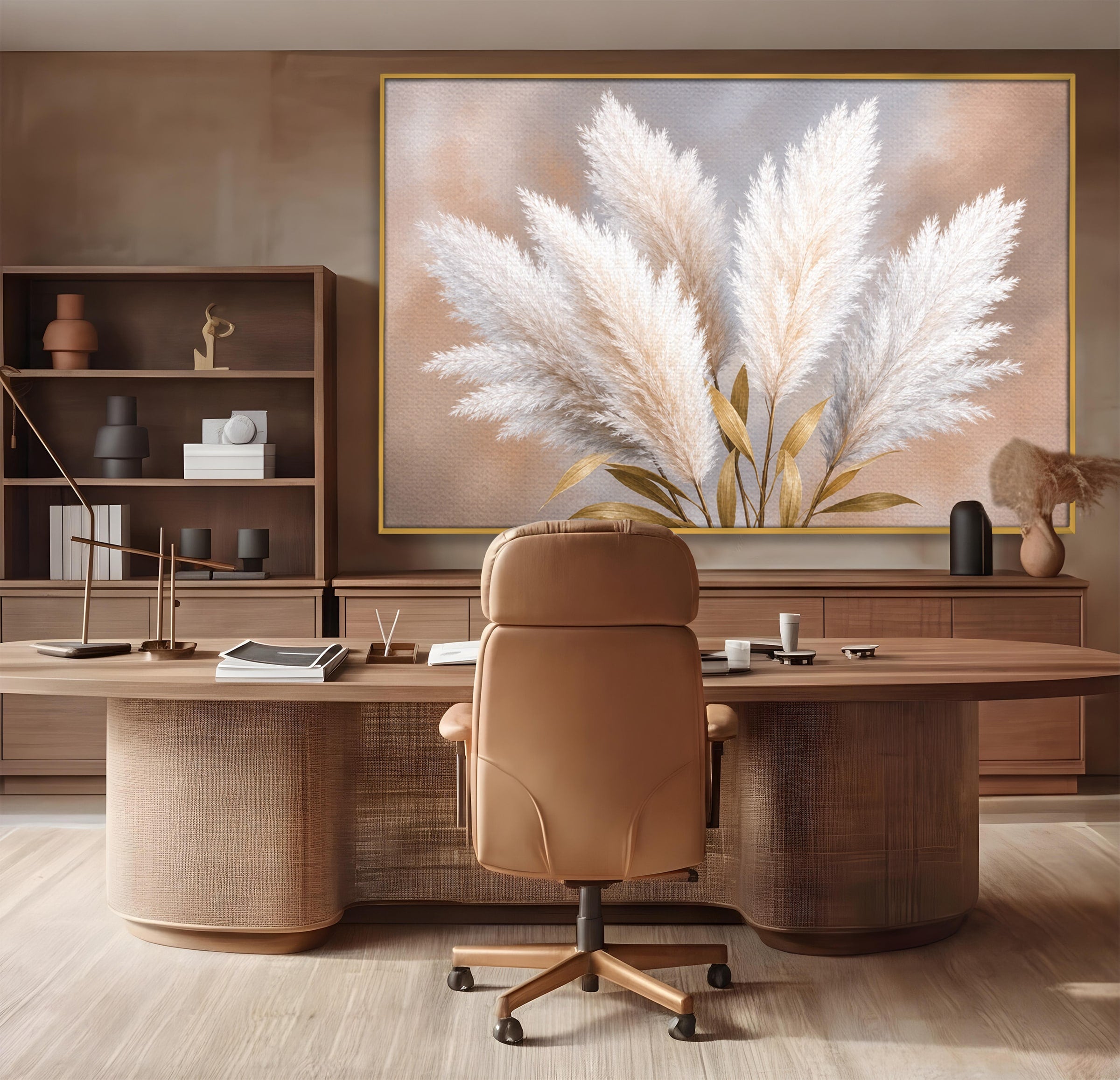 Tablou Canvas Premium LuxCanva® A1889, Pene De Pampas, Pene, Pampas, Natura, Eleganta, Living, Dormitor, Culori Vibrante