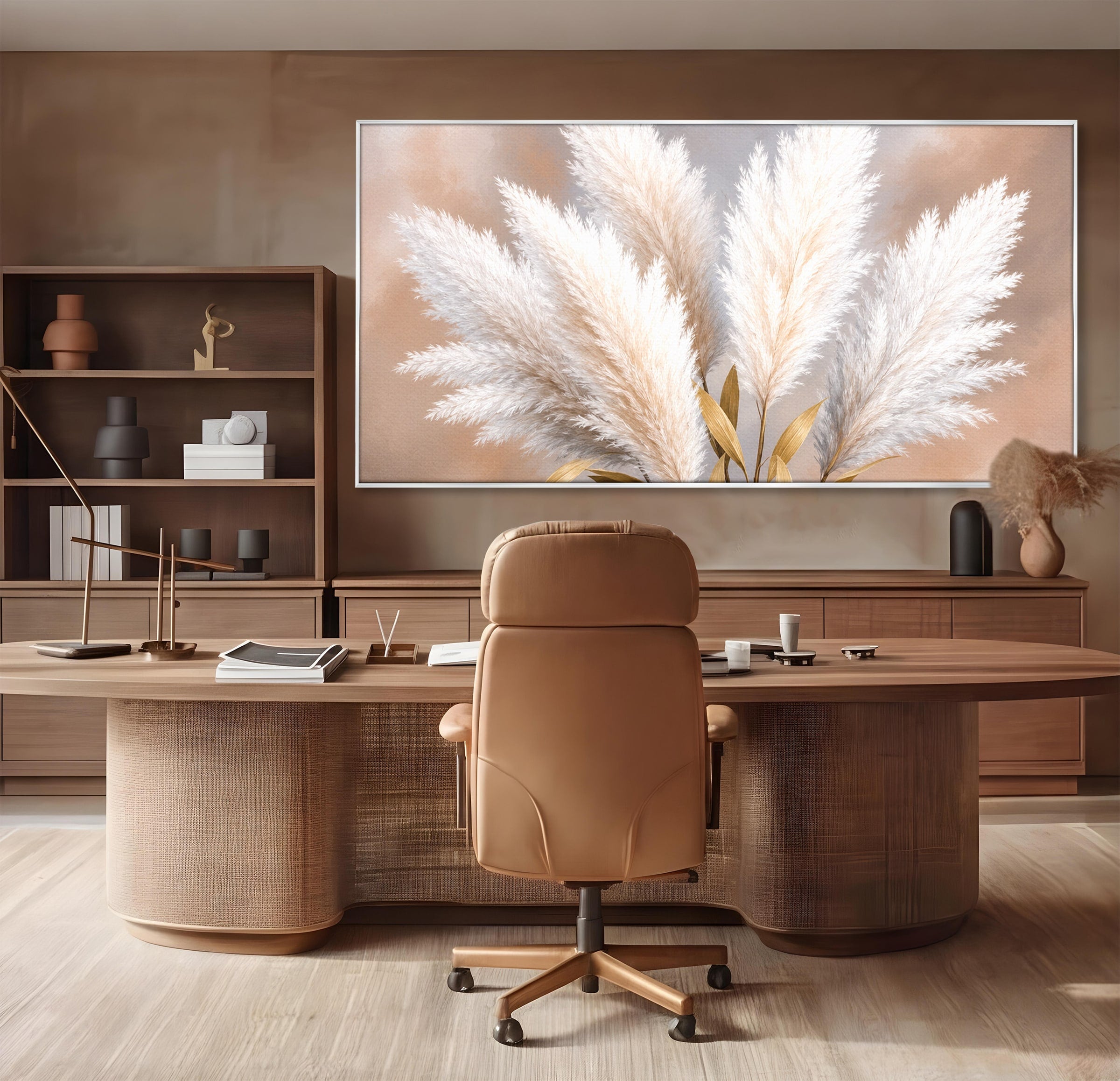 Tablou Canvas Premium LuxCanva® A1889, Pene De Pampas, Pene, Pampas, Natura, Eleganta, Living, Dormitor, Culori Vibrante