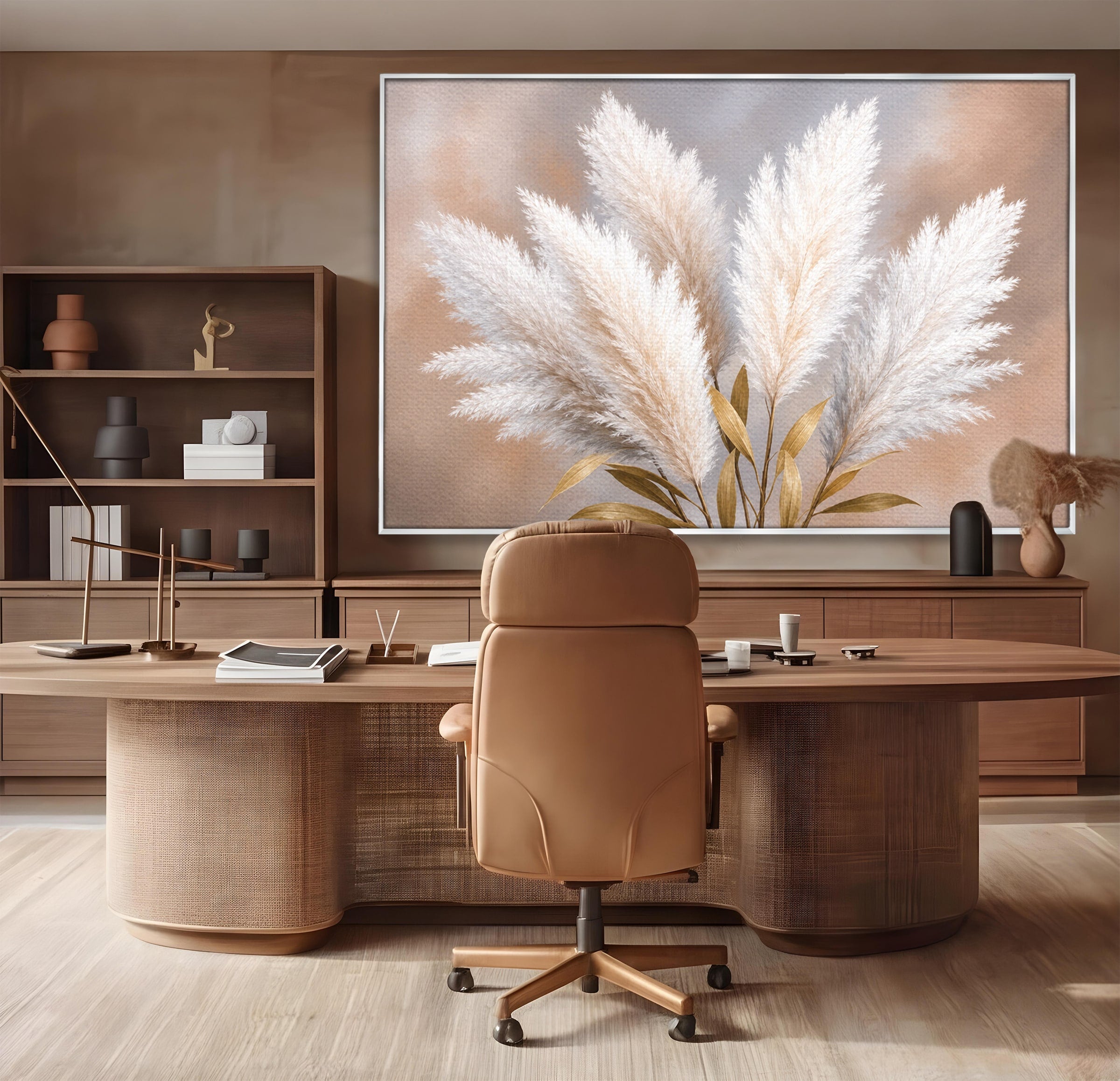 Tablou Canvas Premium LuxCanva® A1889, Pene De Pampas, Pene, Pampas, Natura, Eleganta, Living, Dormitor, Culori Vibrante