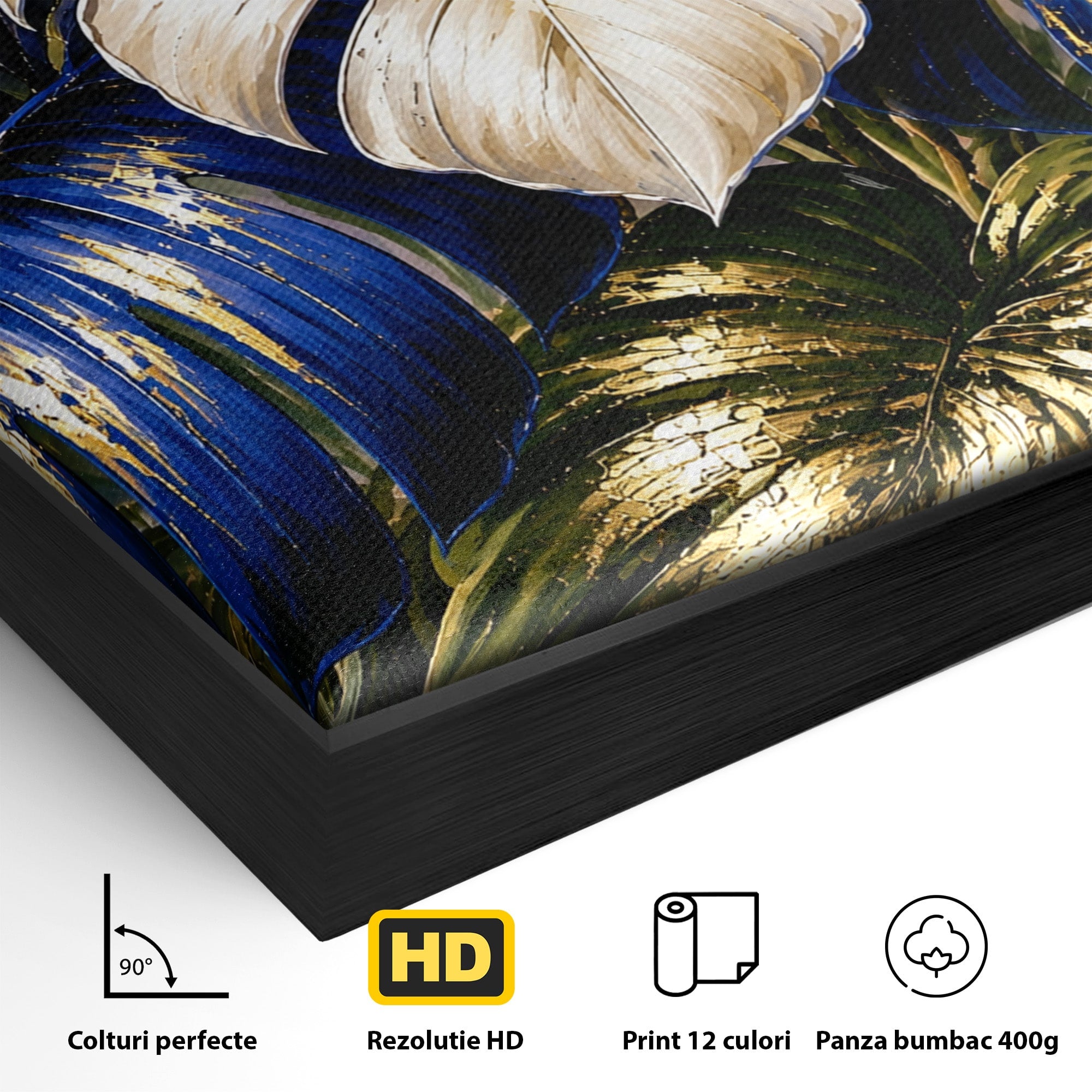 Tablou Canvas Premium LuxCanva® A1890, Frunze Tropicale Luxuriante, Frunze, Tropical, Natura, Exotic, Living, Culori Vibrante