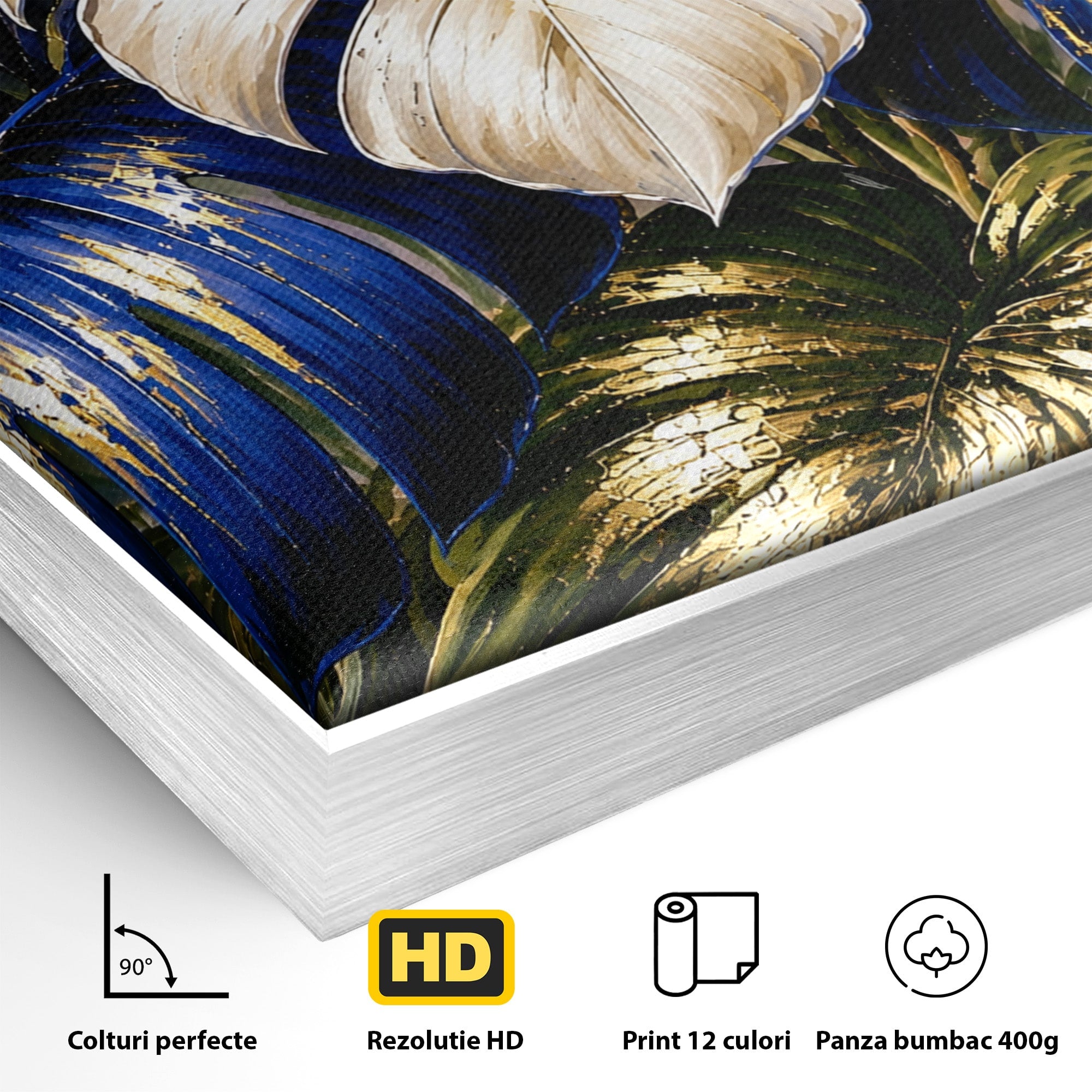 Tablou Canvas Premium LuxCanva® A1890, Frunze Tropicale Luxuriante, Frunze, Tropical, Natura, Exotic, Living, Culori Vibrante
