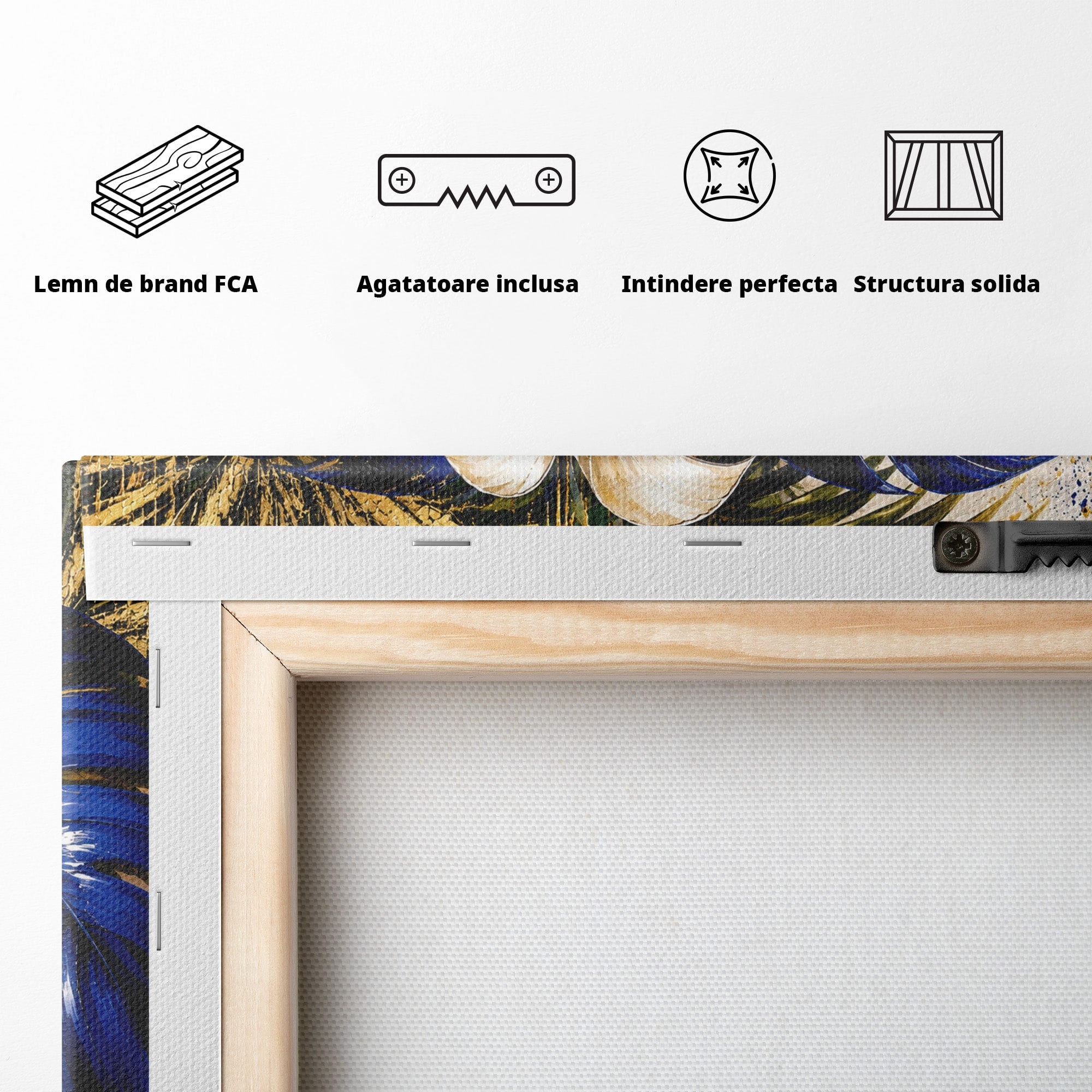 Tablou Canvas Premium LuxCanva® A1890, Frunze Tropicale Luxuriante, Frunze, Tropical, Natura, Exotic, Living, Culori Vibrante
