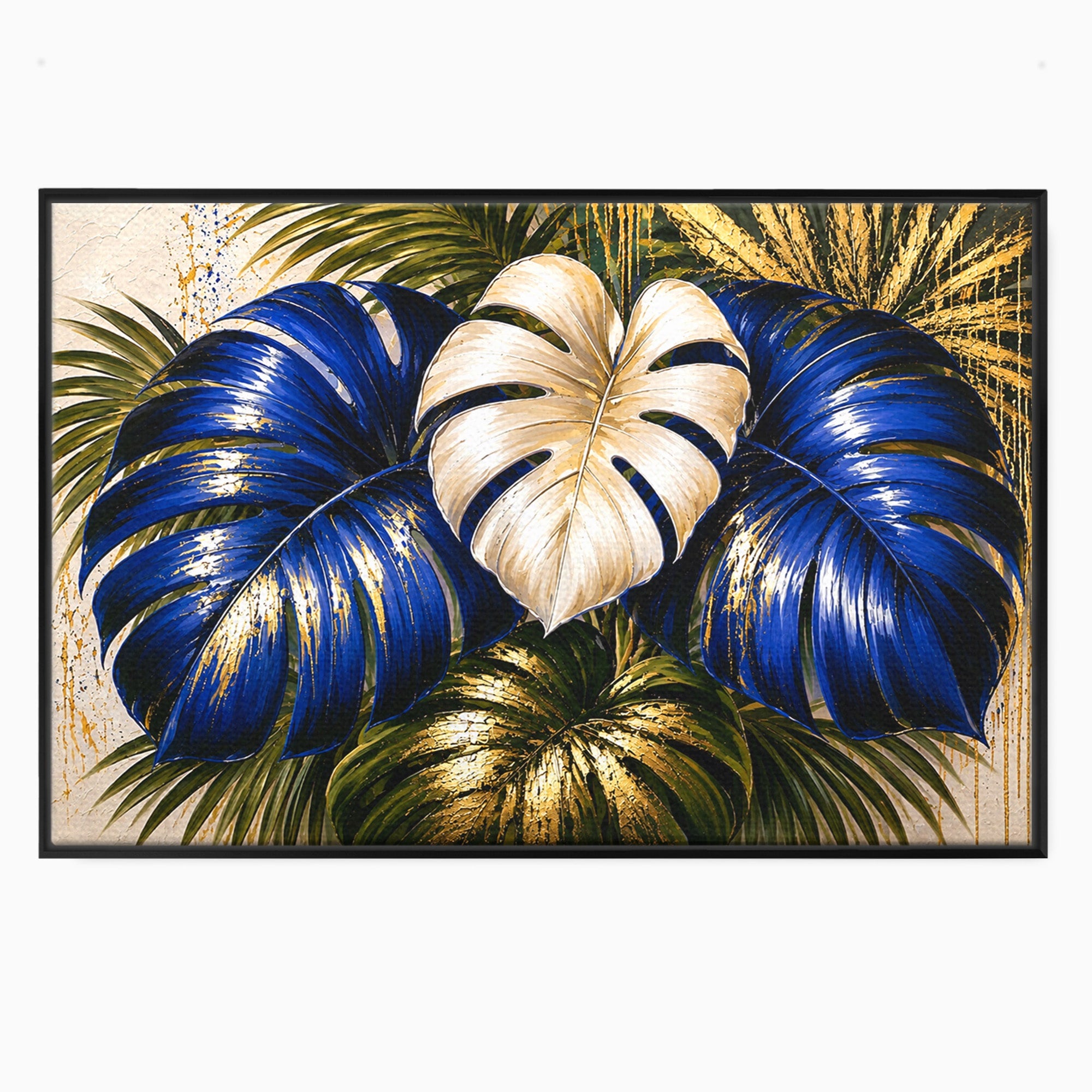 Tablou Canvas Premium LuxCanva® A1890, Frunze Tropicale Luxuriante, Frunze, Tropical, Natura, Exotic, Living, Culori Vibrante