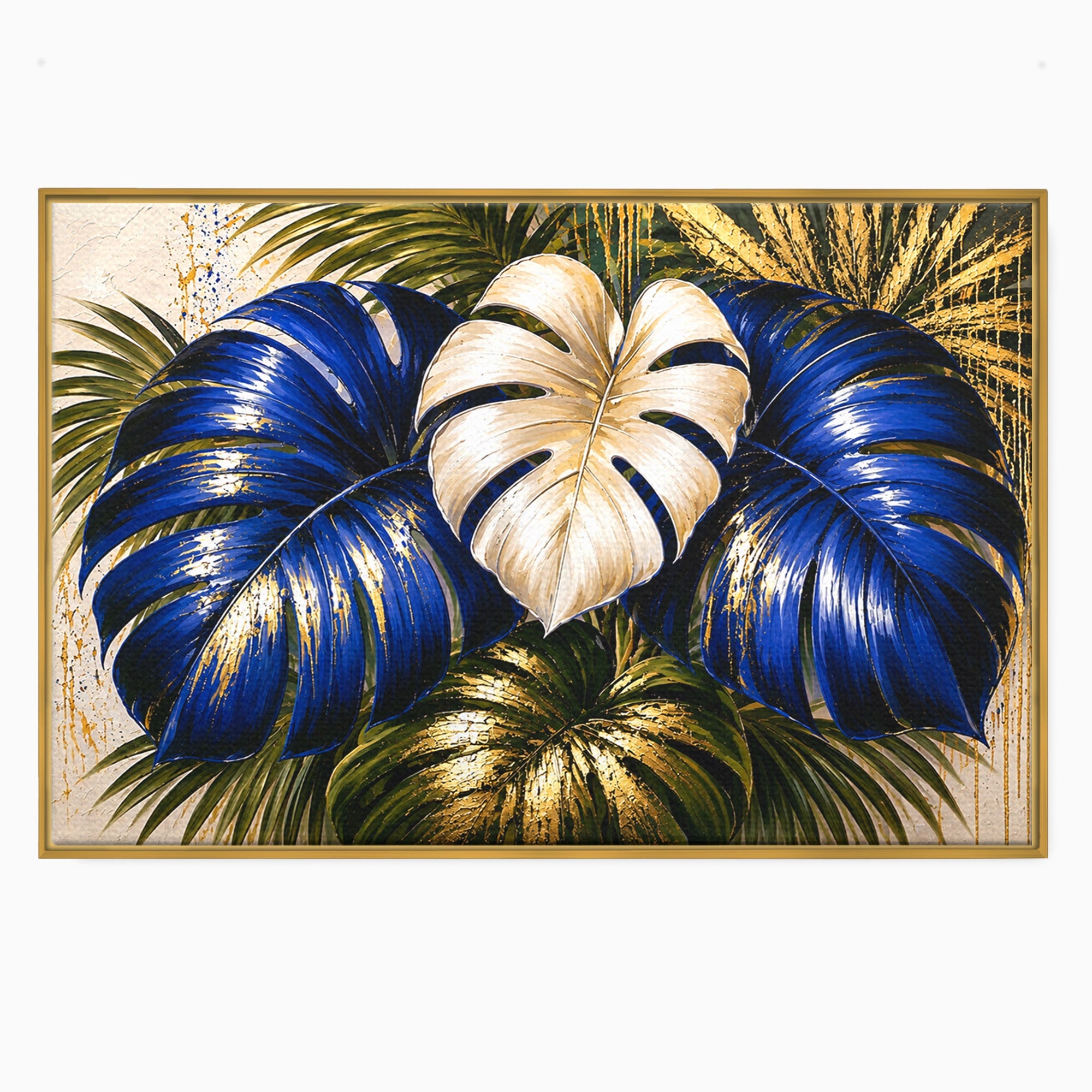 Tablou Canvas Premium LuxCanva® A1890, Frunze Tropicale Luxuriante, Frunze, Tropical, Natura, Exotic, Living, Culori Vibrante