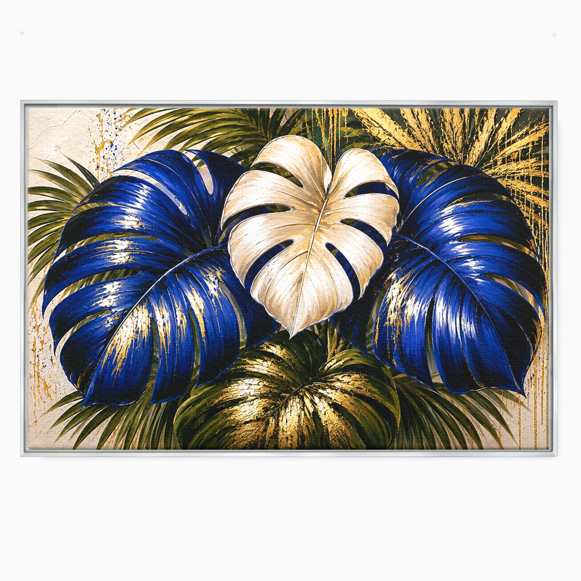 Tablou Canvas Premium LuxCanva® A1890, Frunze Tropicale Luxuriante, Frunze, Tropical, Natura, Exotic, Living, Culori Vibrante