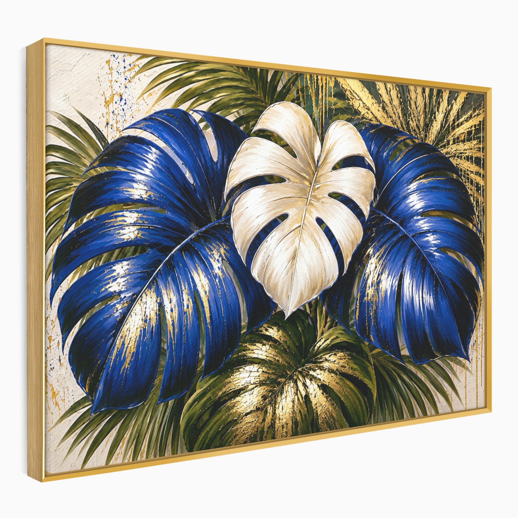 Tablou Canvas Premium LuxCanva® A1890, Frunze Tropicale Luxuriante, Frunze, Tropical, Natura, Exotic, Living, Culori Vibrante