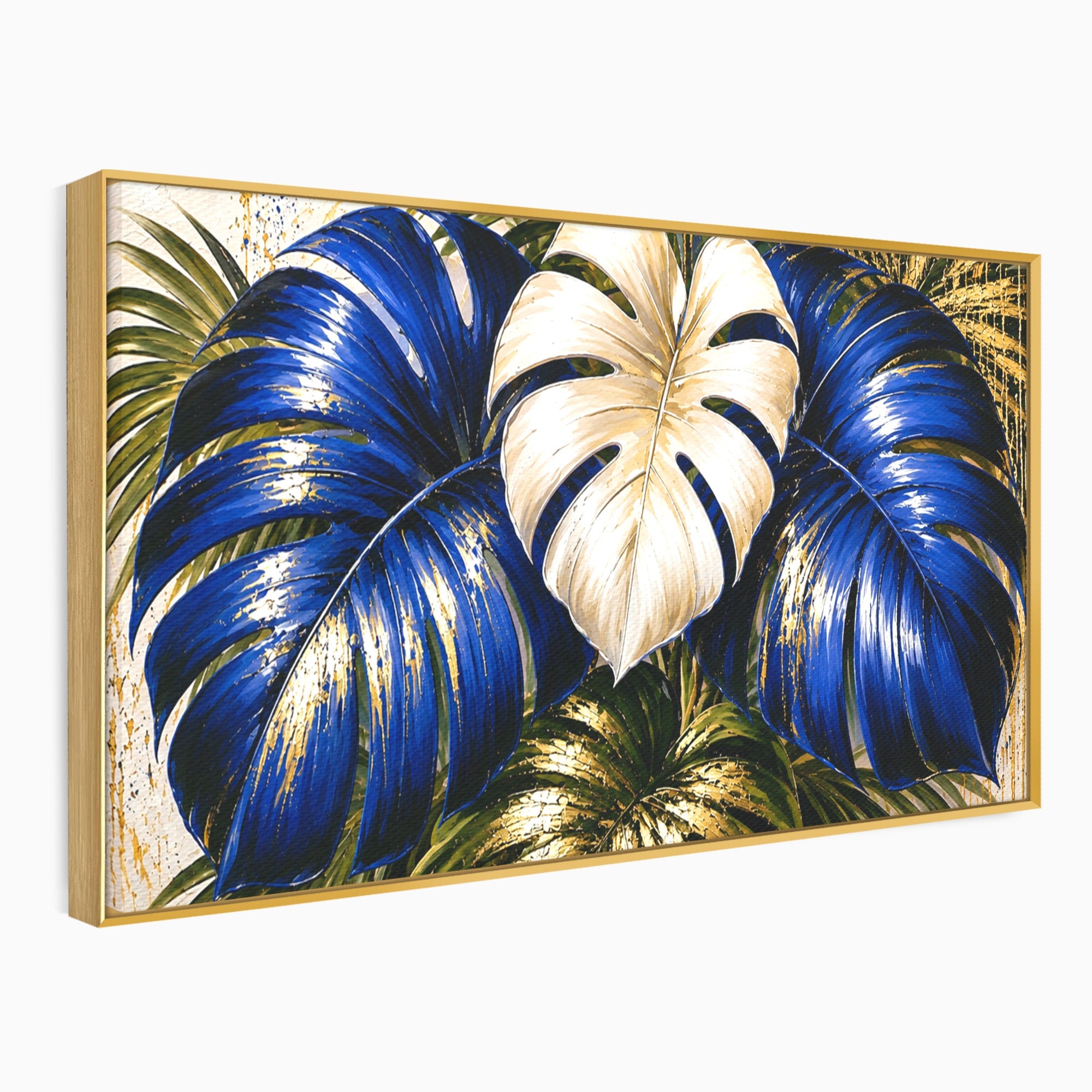 Tablou Canvas Premium LuxCanva® A1890, Frunze Tropicale Luxuriante, Frunze, Tropical, Natura, Exotic, Living, Culori Vibrante
