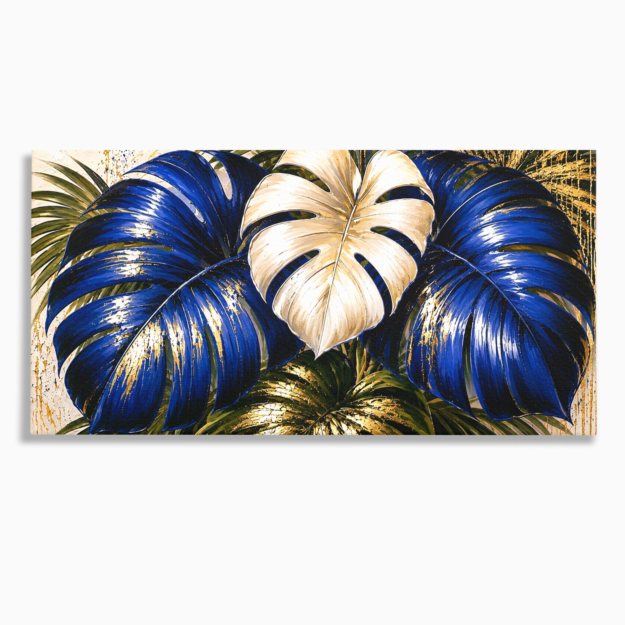 Tablou Canvas Premium LuxCanva® A1890, Frunze Tropicale Luxuriante, Frunze, Tropical, Natura, Exotic, Living, Culori Vibrante