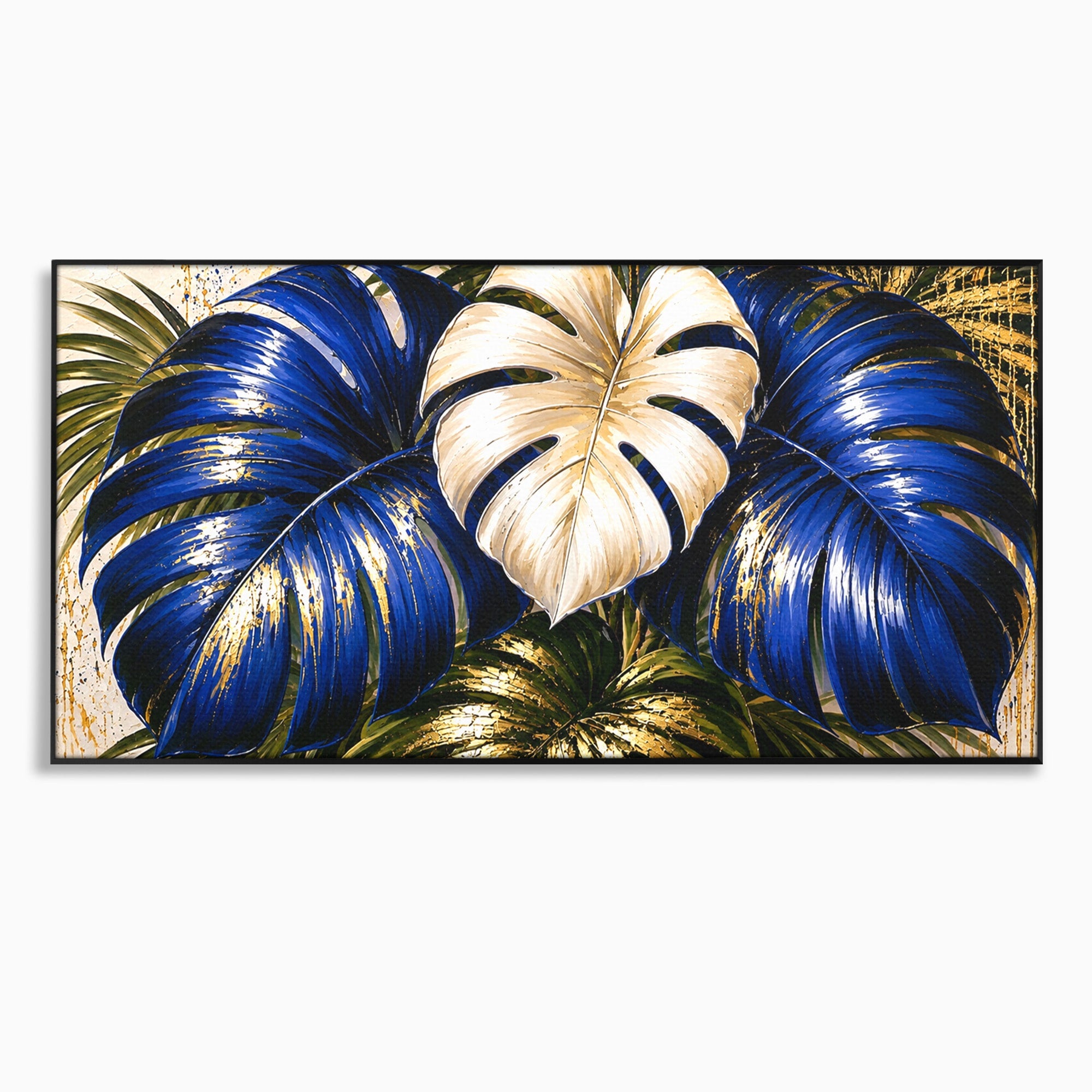 Tablou Canvas Premium LuxCanva® A1890, Frunze Tropicale Luxuriante, Frunze, Tropical, Natura, Exotic, Living, Culori Vibrante