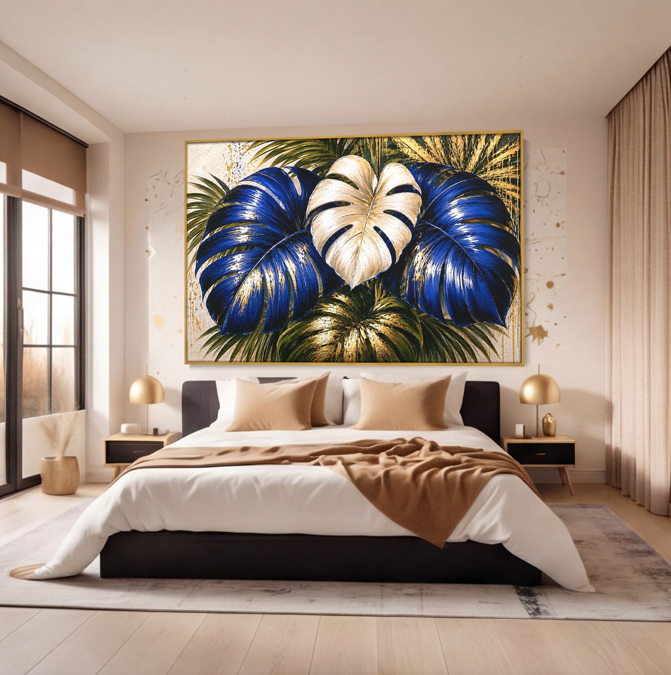 Tablou Canvas Premium LuxCanva® A1890, Frunze Tropicale Luxuriante, Frunze, Tropical, Natura, Exotic, Living, Culori Vibrante