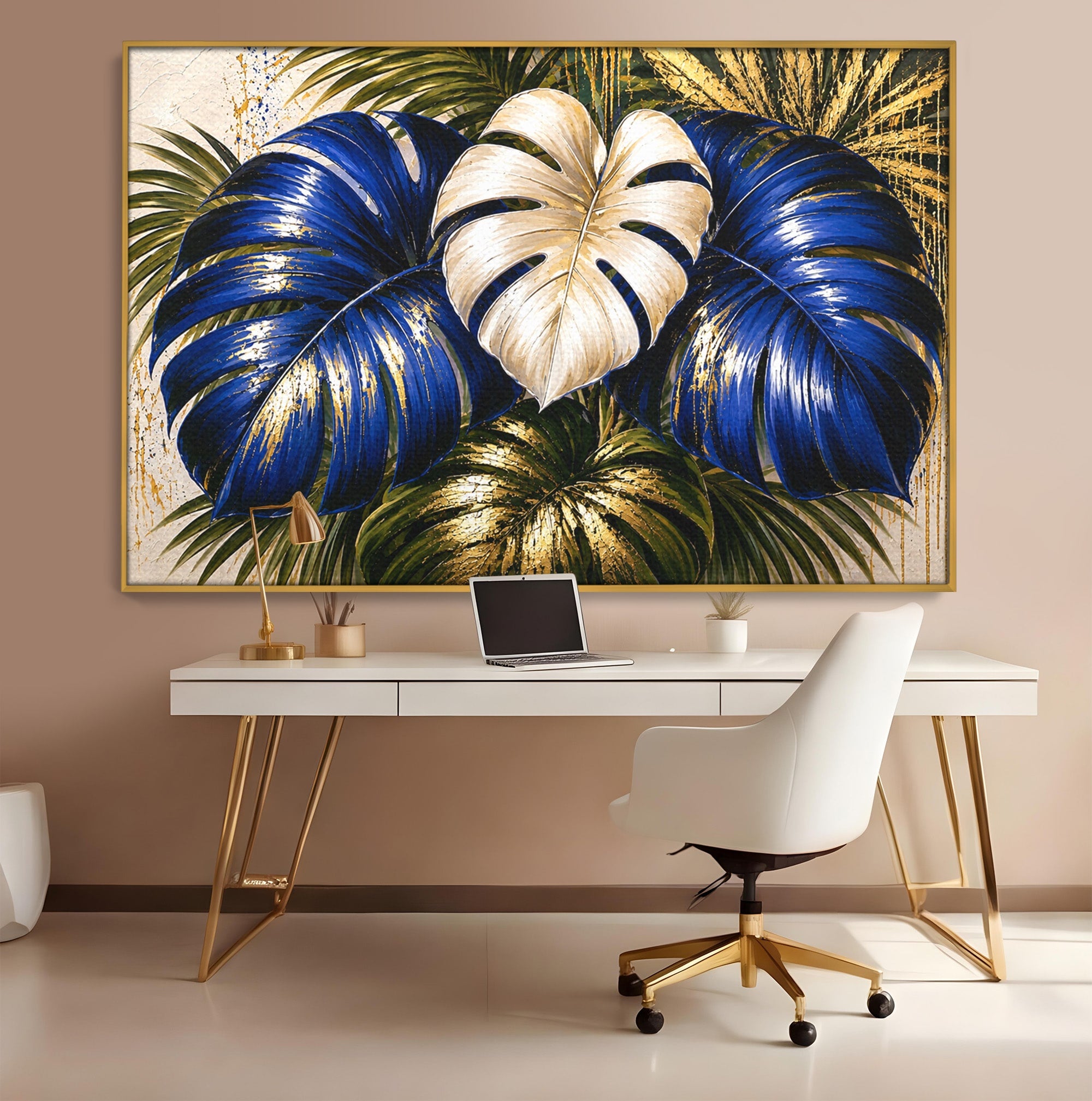 Tablou Canvas Premium LuxCanva® A1890, Frunze Tropicale Luxuriante, Frunze, Tropical, Natura, Exotic, Living, Culori Vibrante