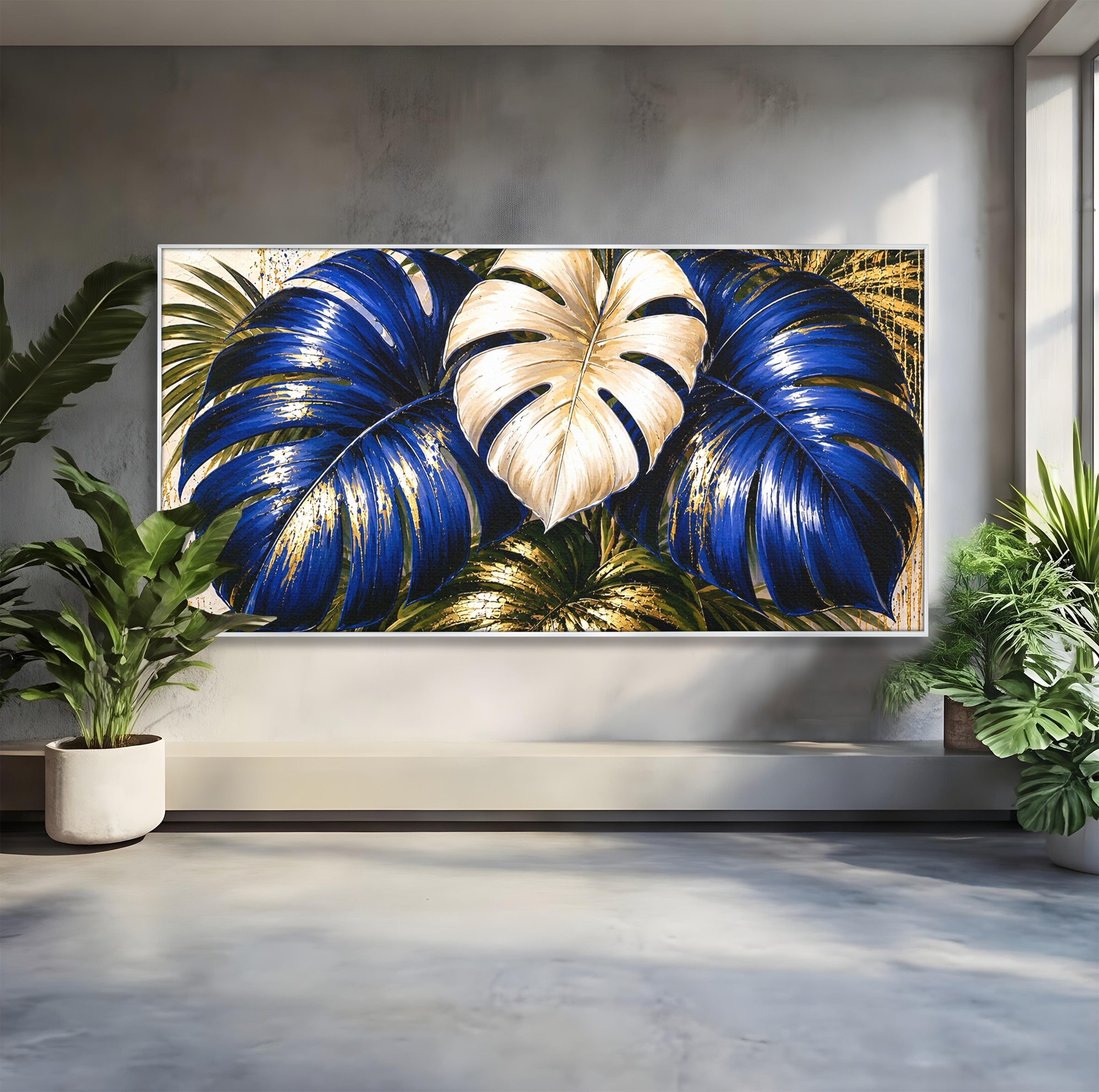 Tablou Canvas Premium LuxCanva® A1890, Frunze Tropicale Luxuriante, Frunze, Tropical, Natura, Exotic, Living, Culori Vibrante